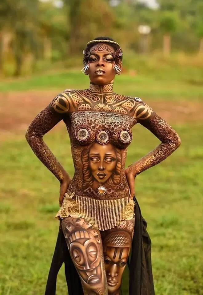 Body painting festival in Equatorial Guinea. Art 🖤