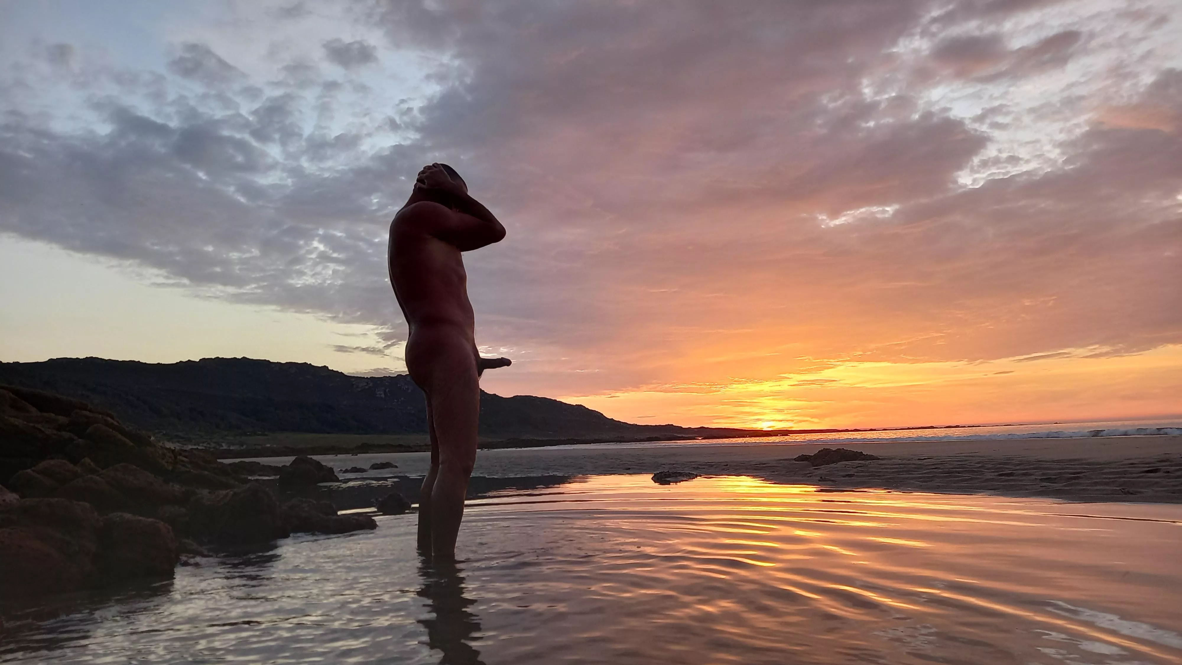 Boner at the sunset beach