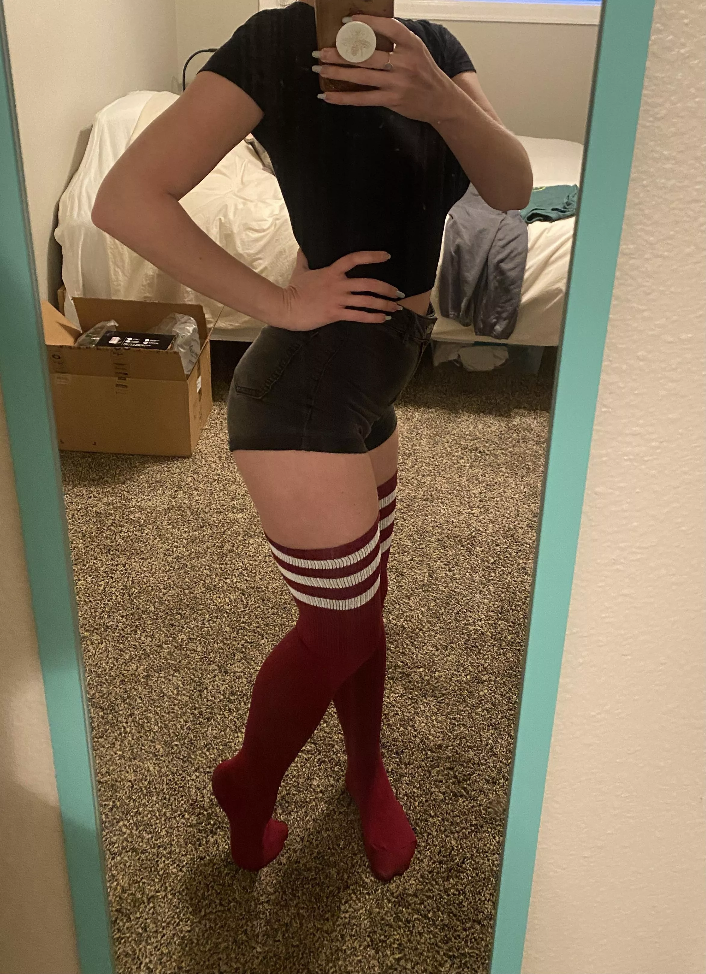 Booty shorts and striped socks 😝