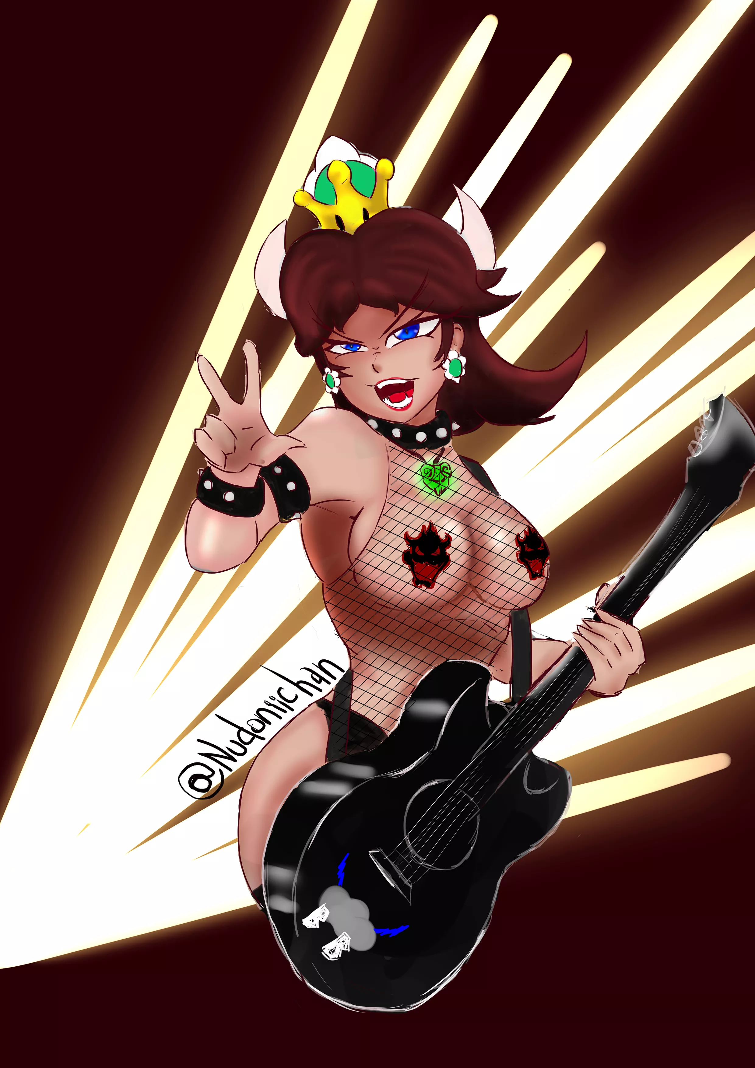 Bowsette Black but now Daisy-ish by Nudoniichan (OC)