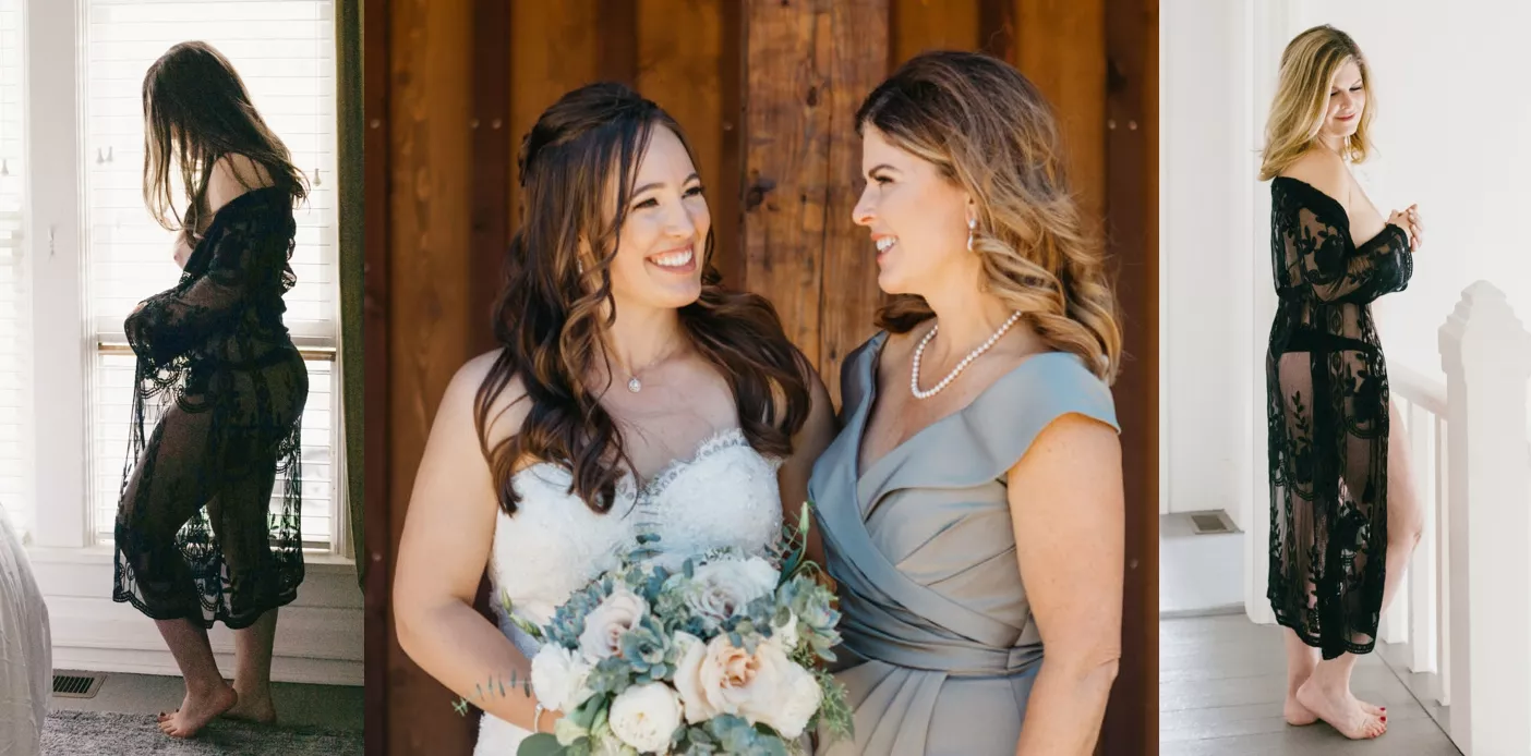 Bride and bride's mother both do a boudoir shoot for the lucky groom (AIC)