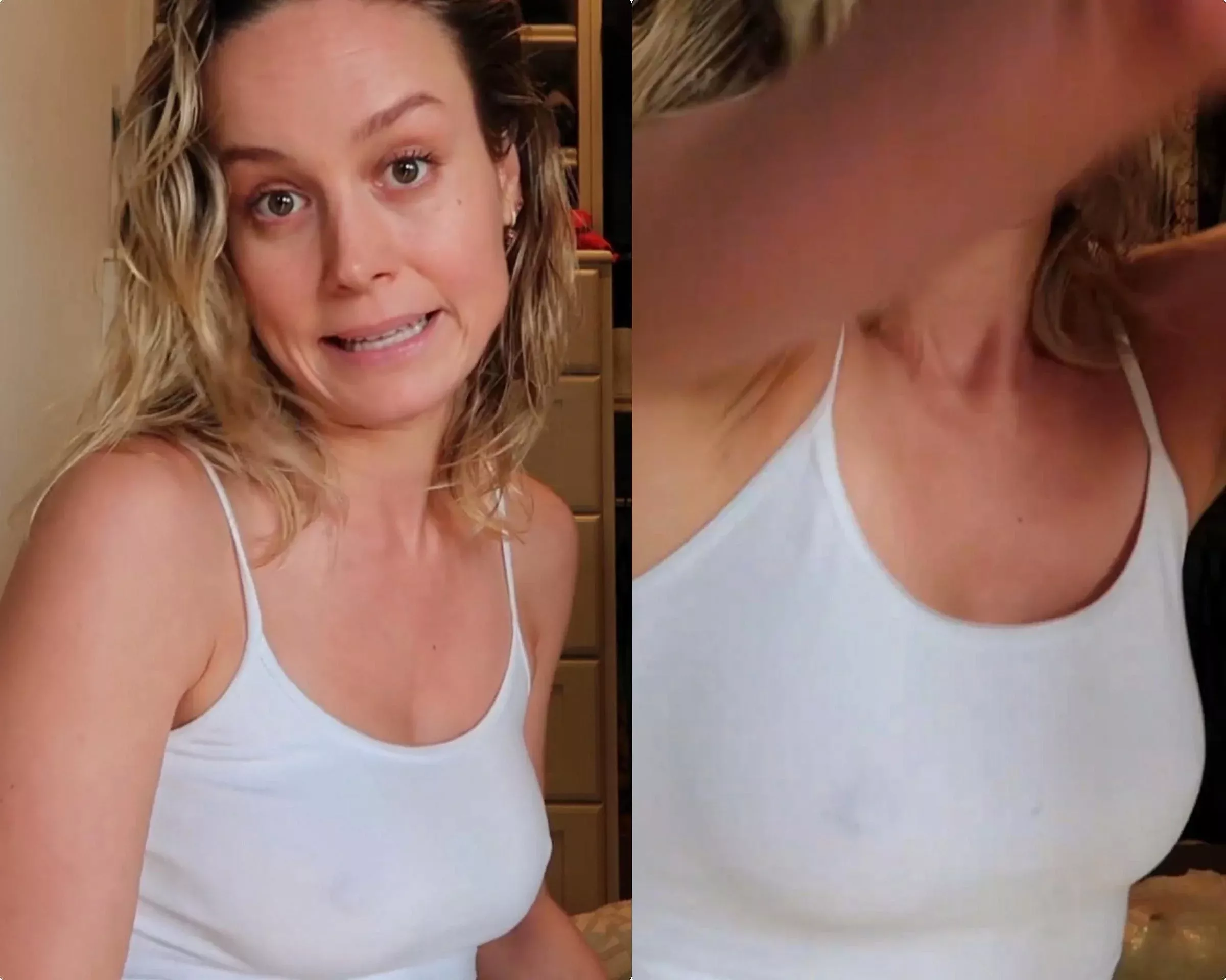 Brie Larson Bra-less