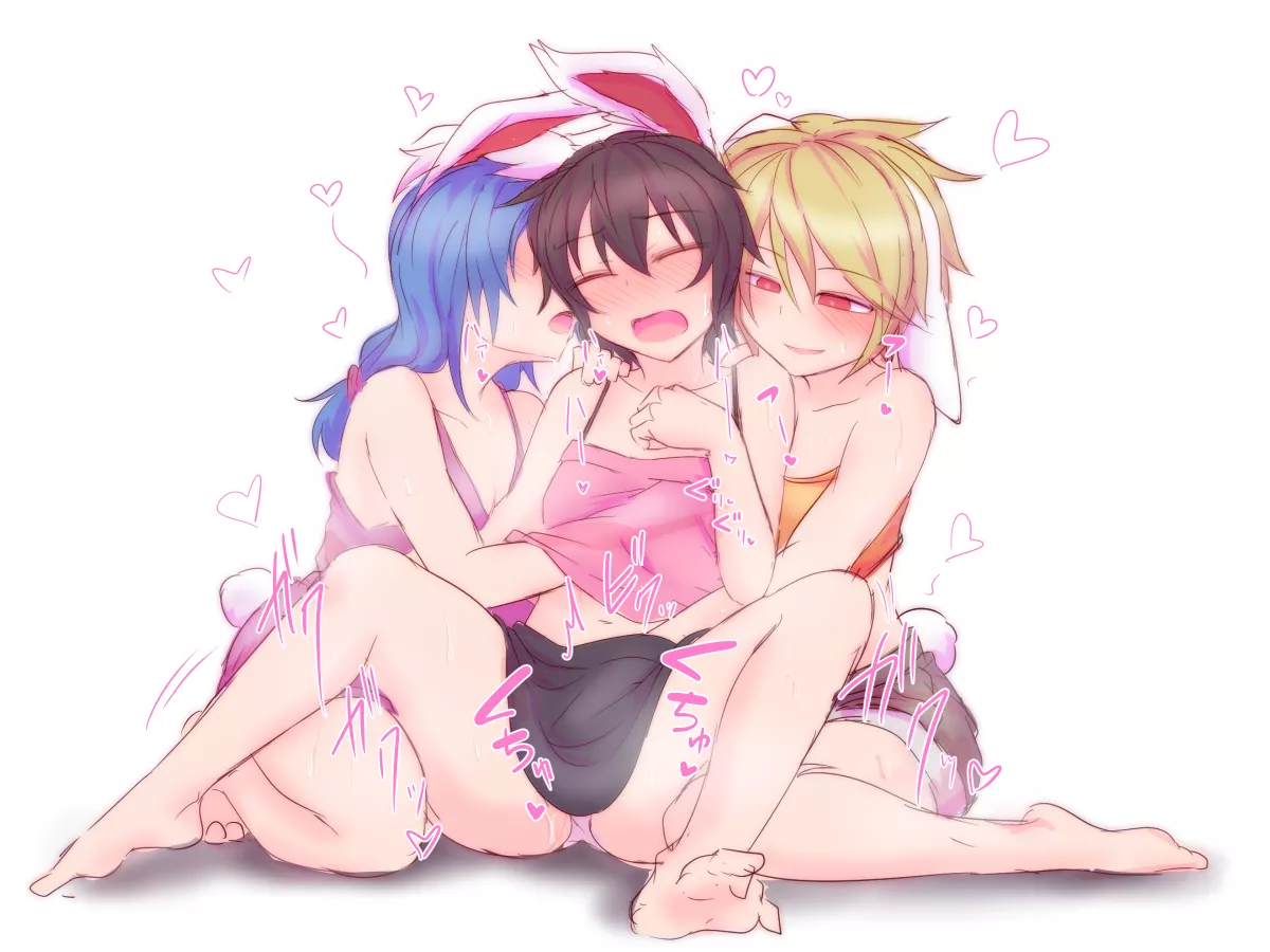 Bunnies Gropping [Seiran X Tewi X Ringo]