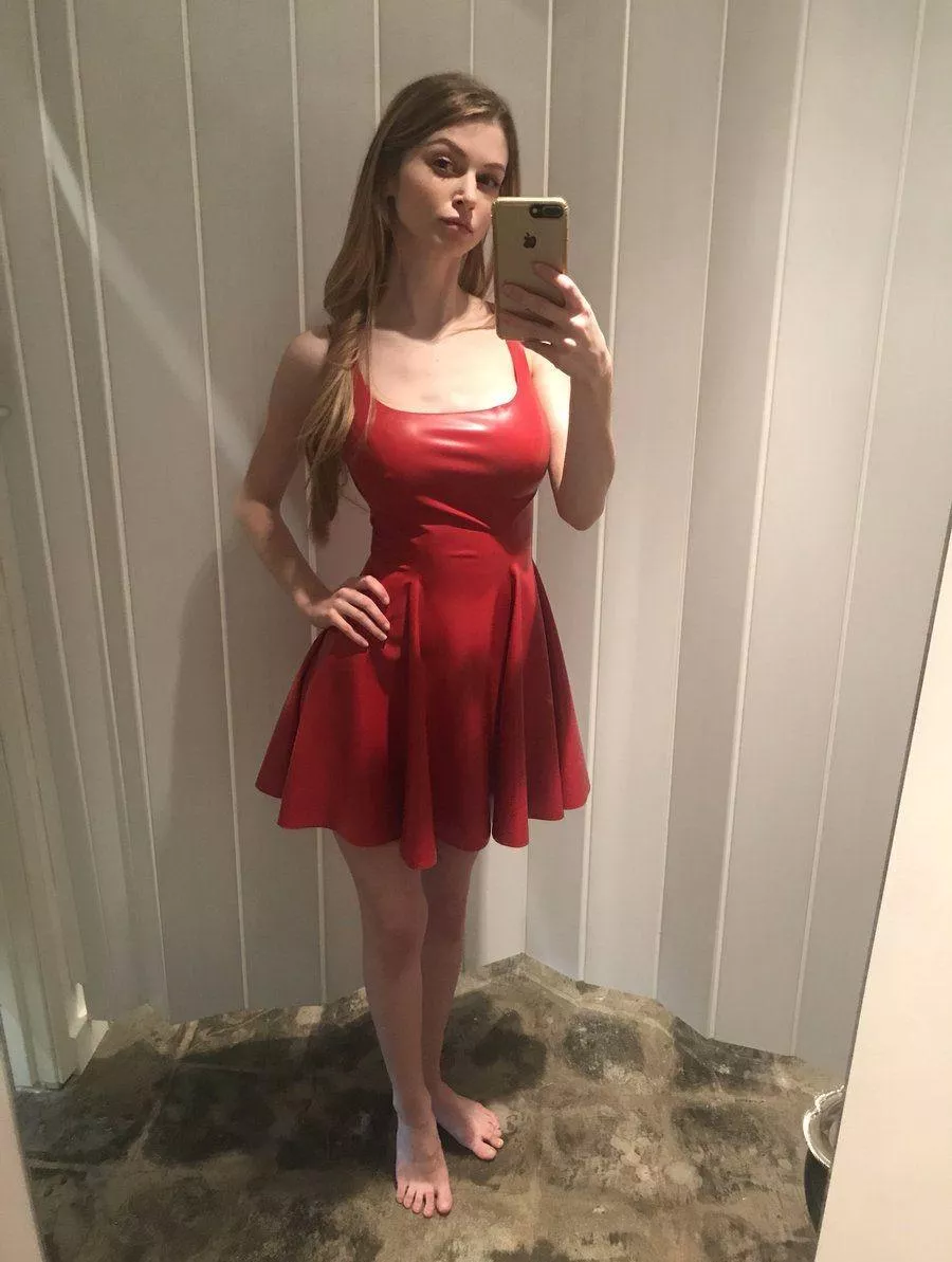 Bunny Colby looking cute as fuck in her red dress