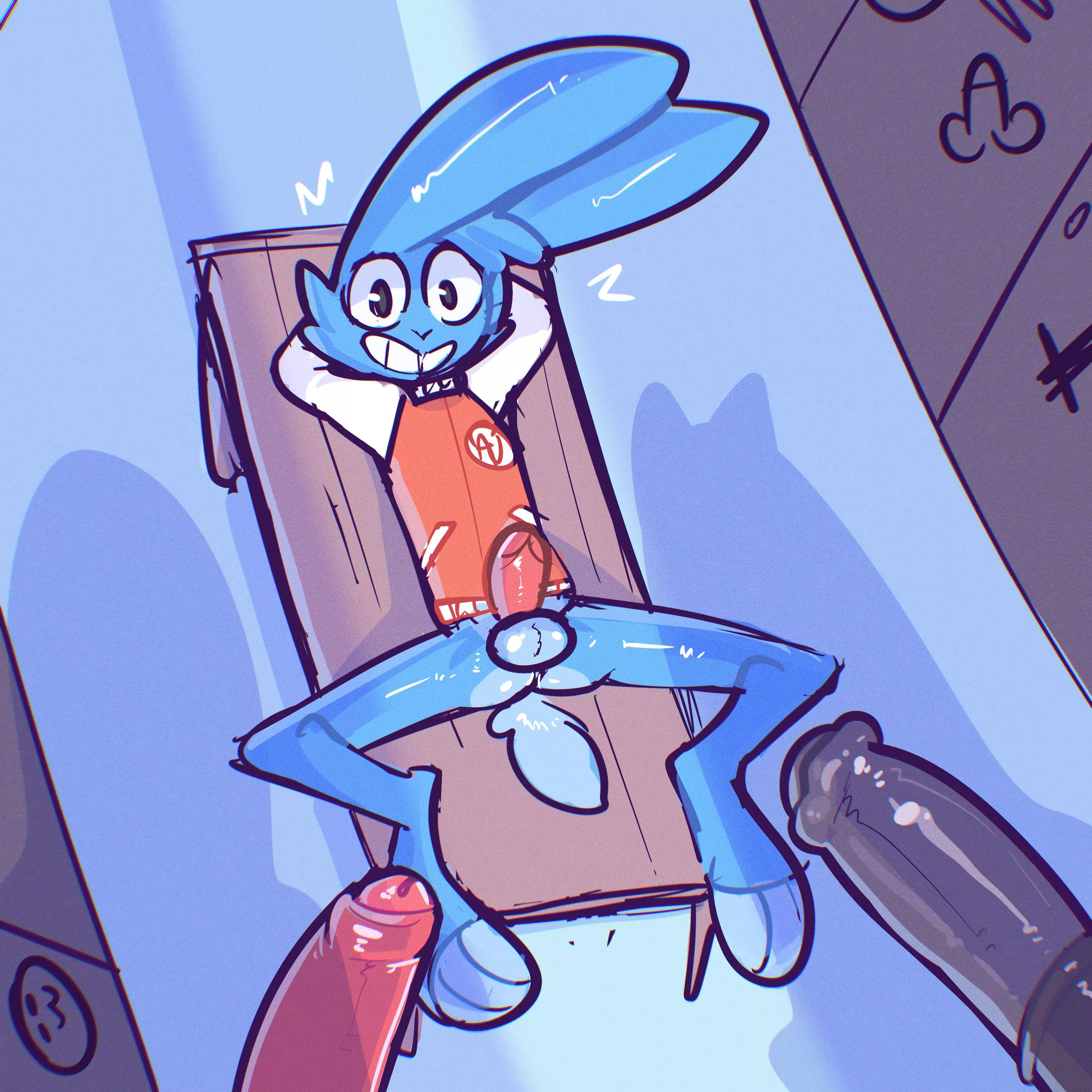 Bunny in a locker (by me)