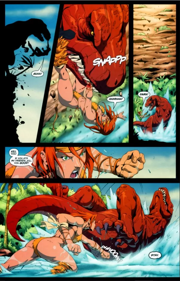 Caitlin Vs. Dinosaur [Gen 13 (2006) #7]