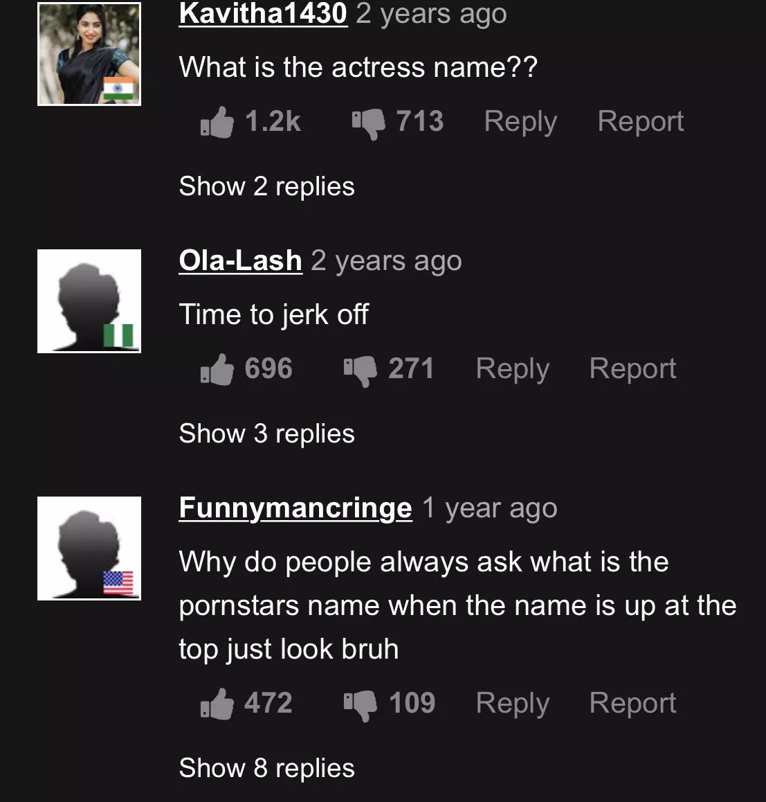 Came for the porn, stayed for the comments