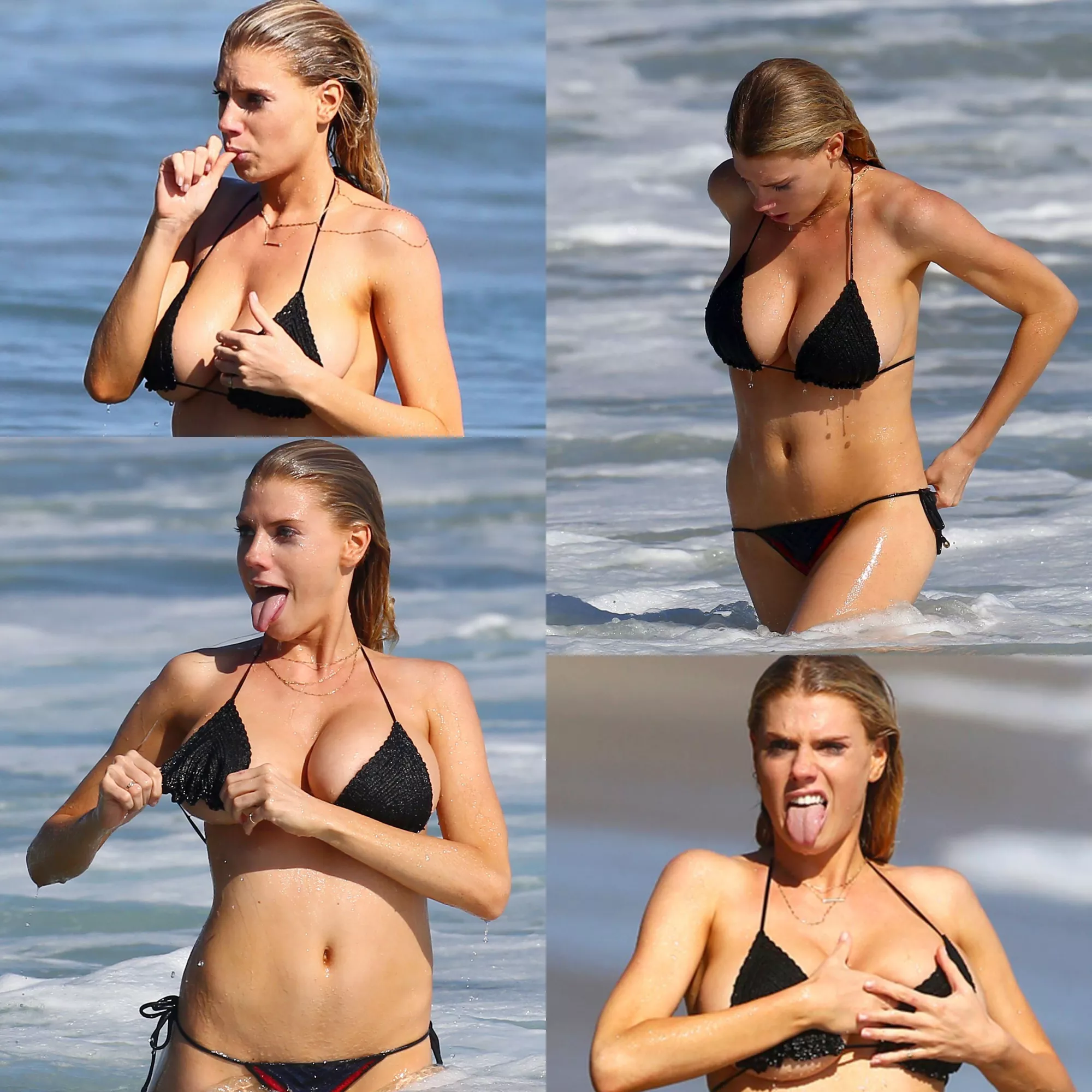 Charlotte Mckinney at the beach...