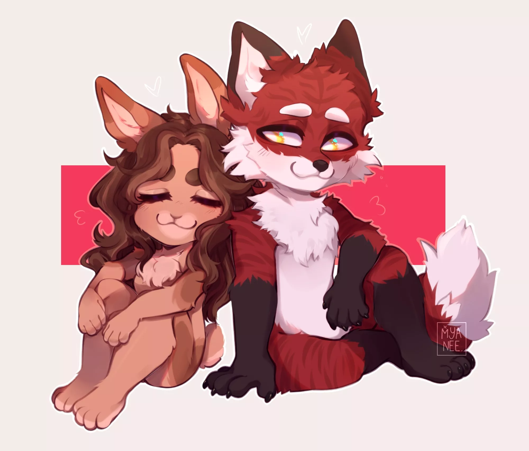 Chibi Art of My GF and I Fursonas (by xmyanee on Instagram)