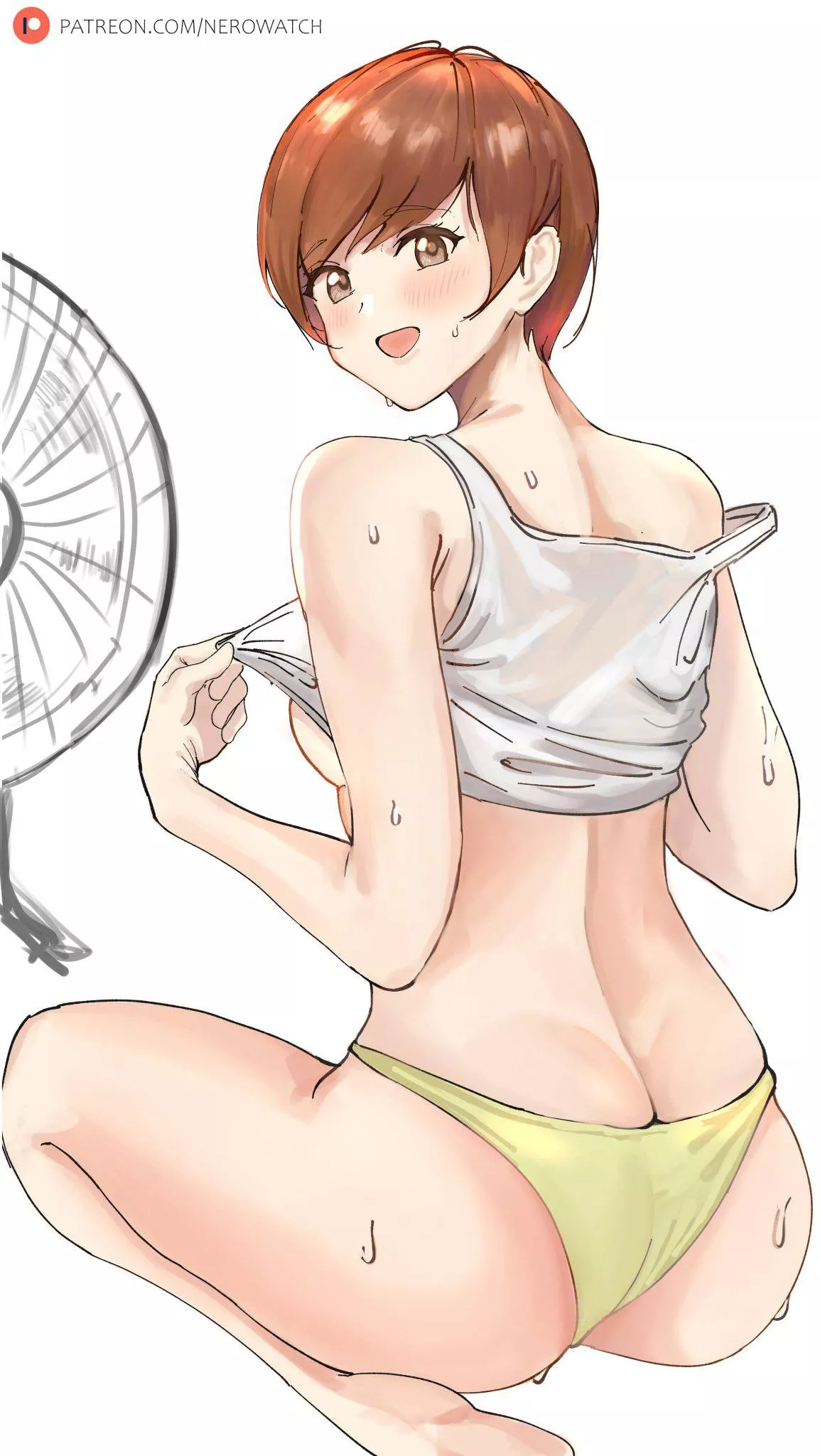 Chie cooling herself off