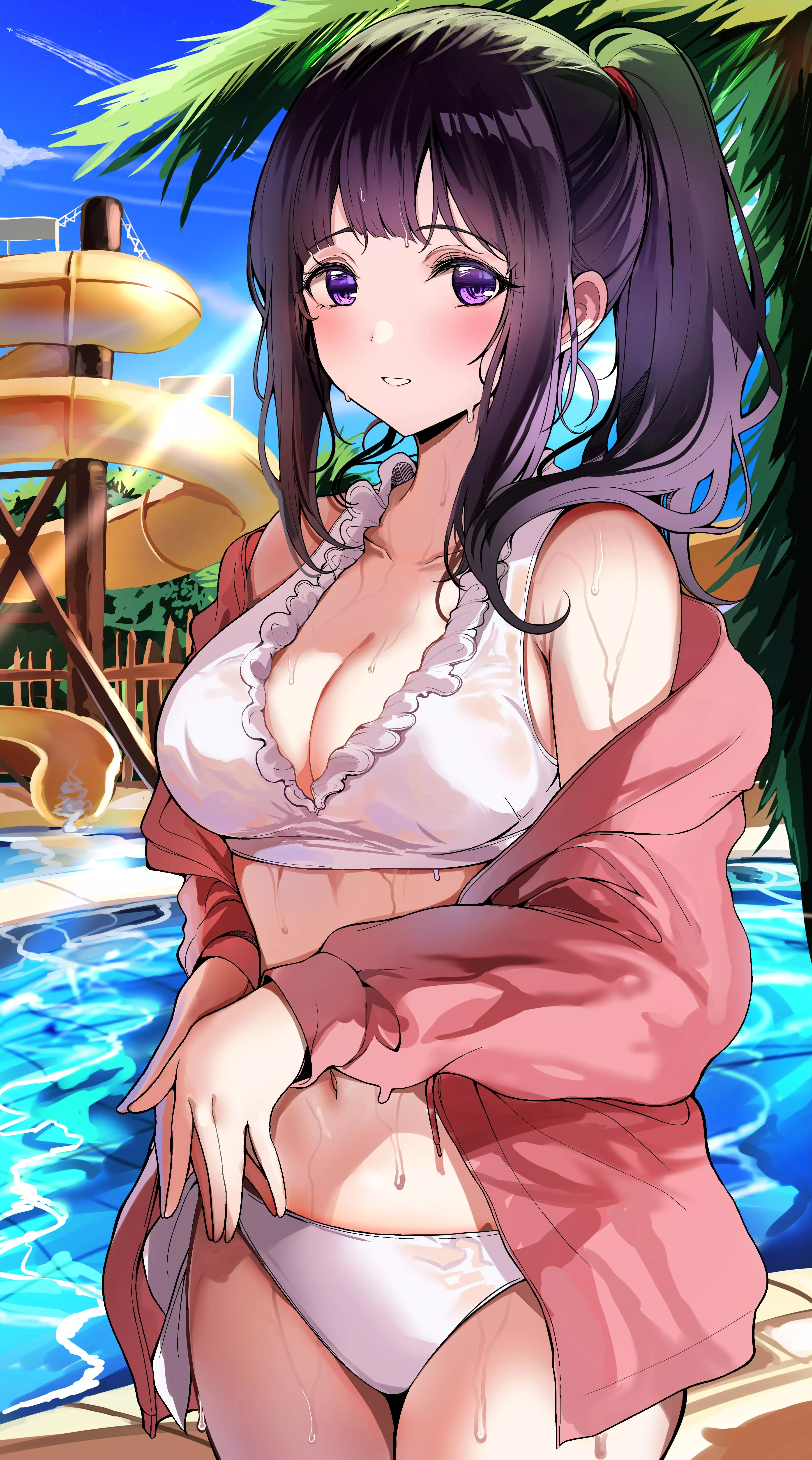 Chitanda at the water park. [Hyouka]