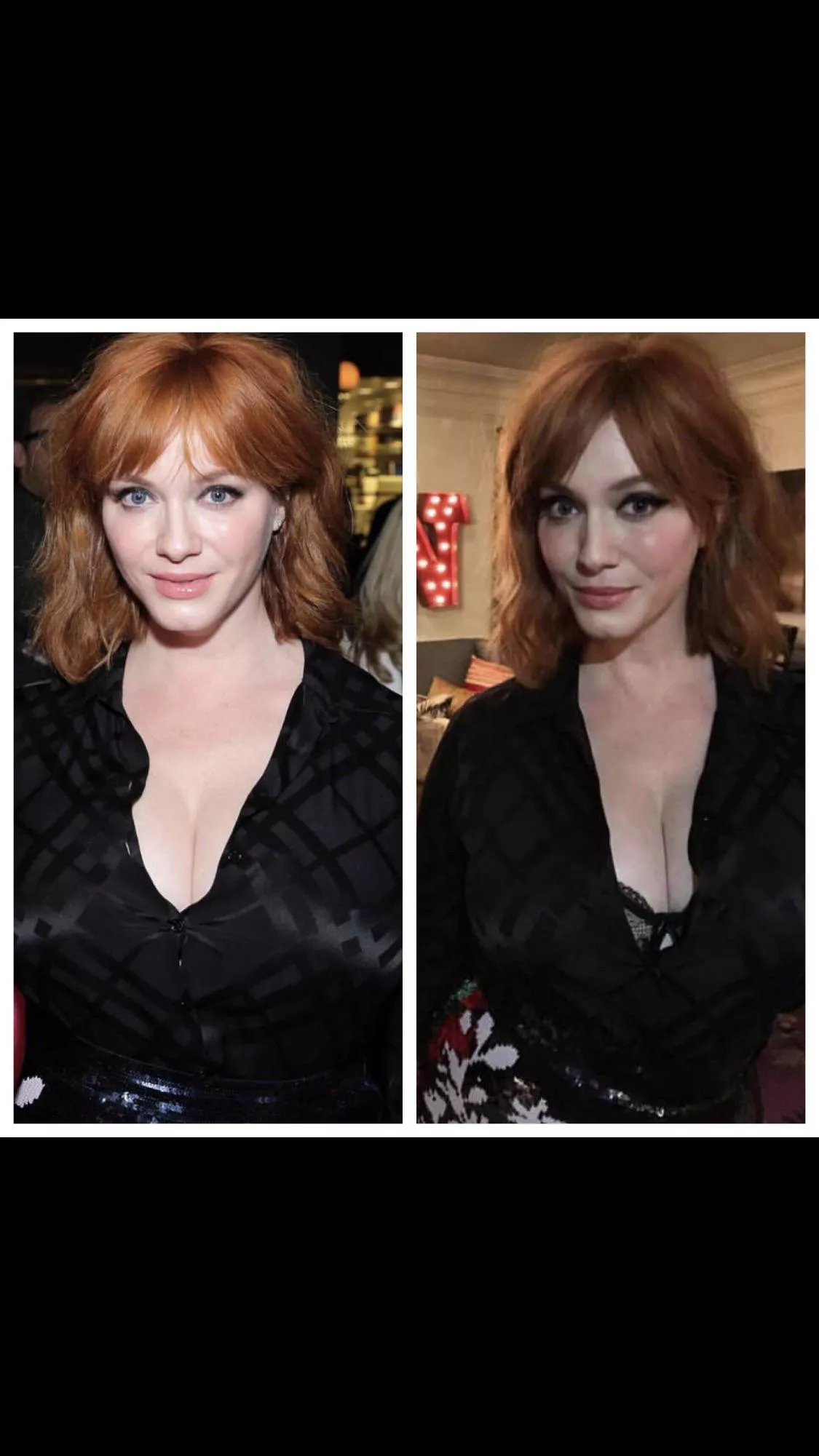 Christina Hendricks and the button that just gave up