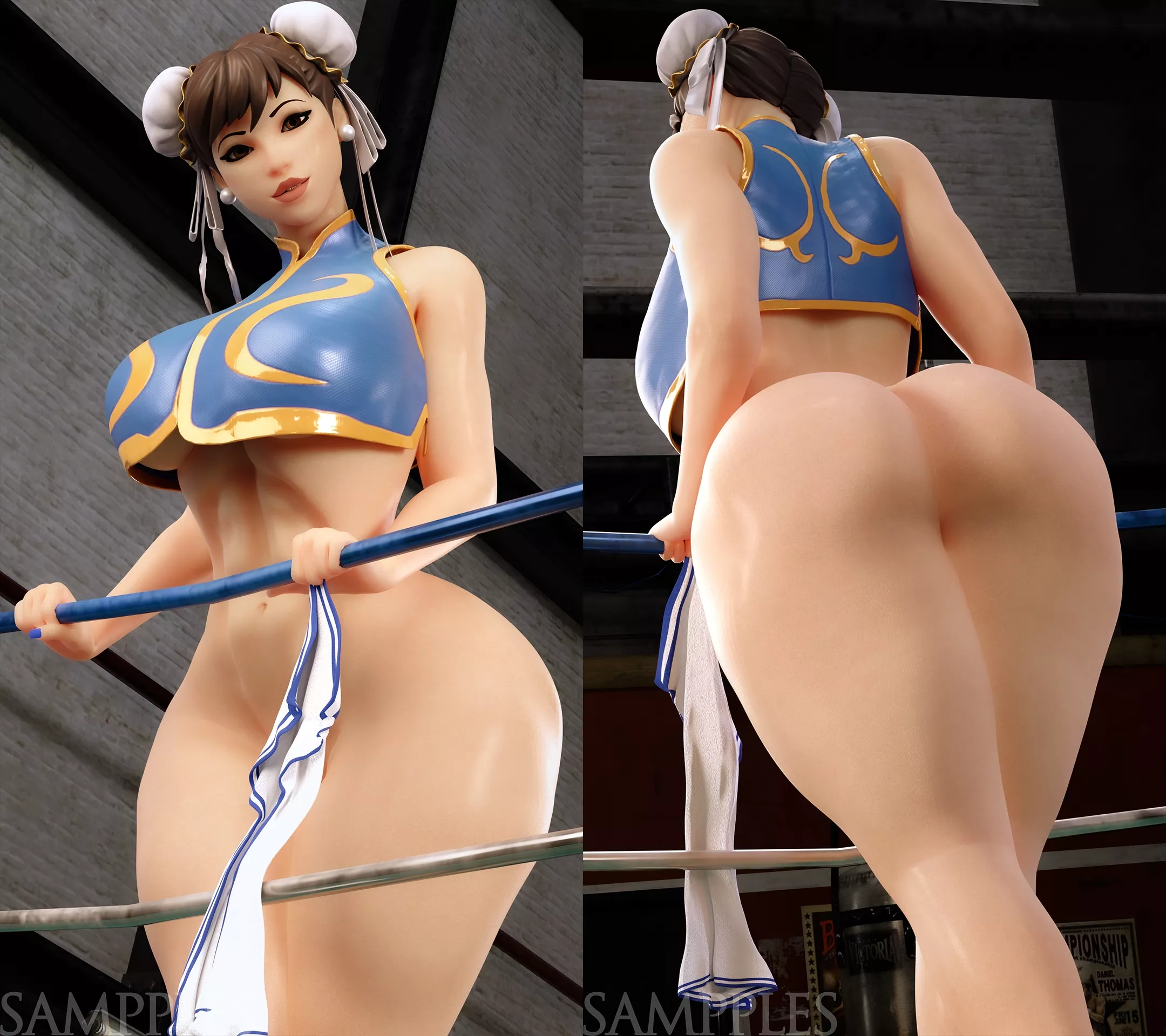 Chun-Li busy being THICC (Sampples) [Street Fighter]