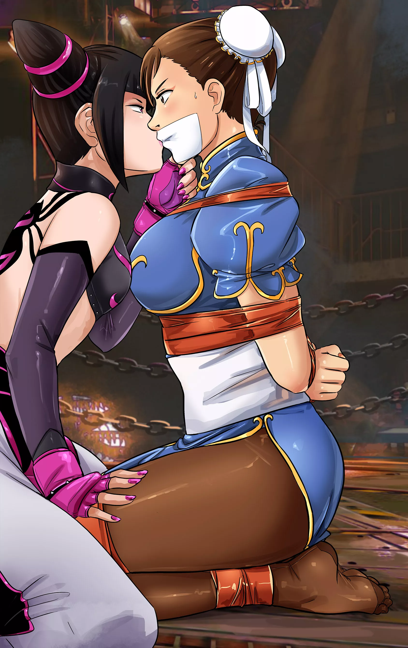 (Chun-Li & Juri) Juri Teasing a Tied Up Chun-Li (Loz) [Street Fighter]