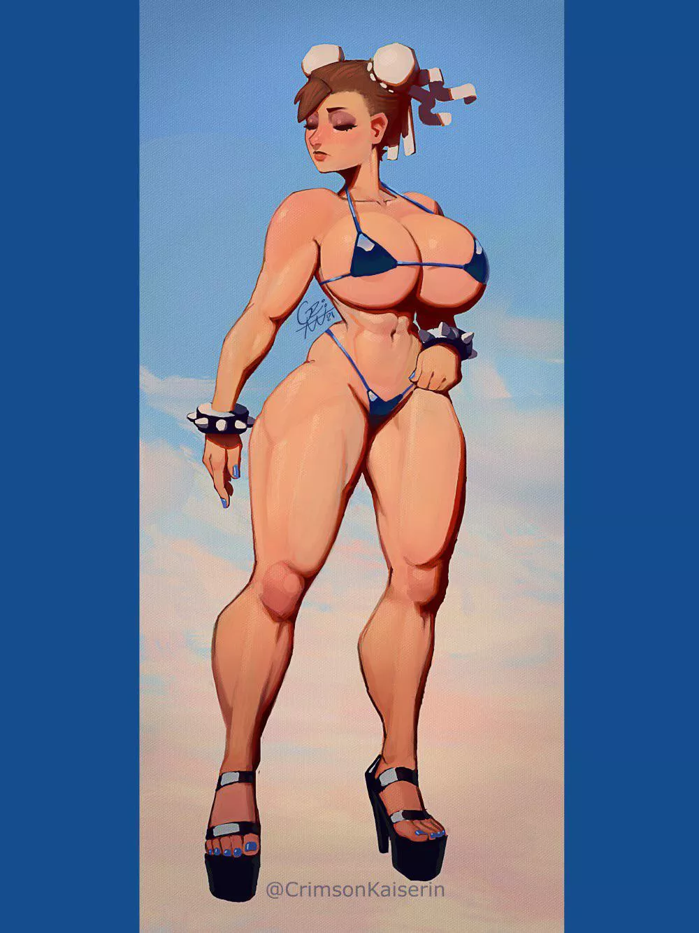 Chun-Li struts her beach body (CrimsonKaiserin) [Street Fighter]