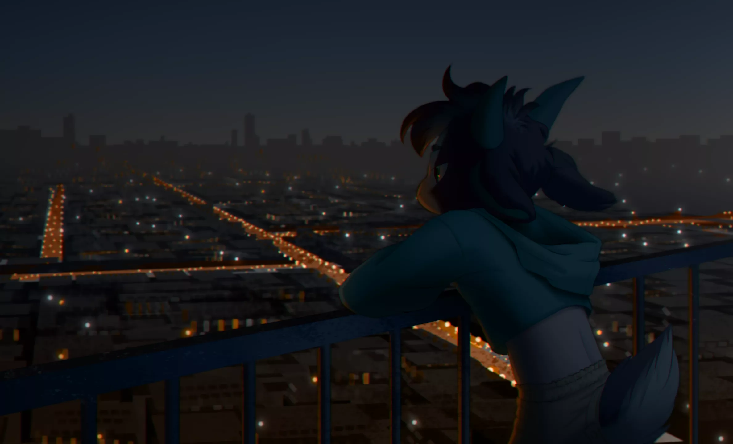 City Lights (art by me @Sancosity on Twitter)