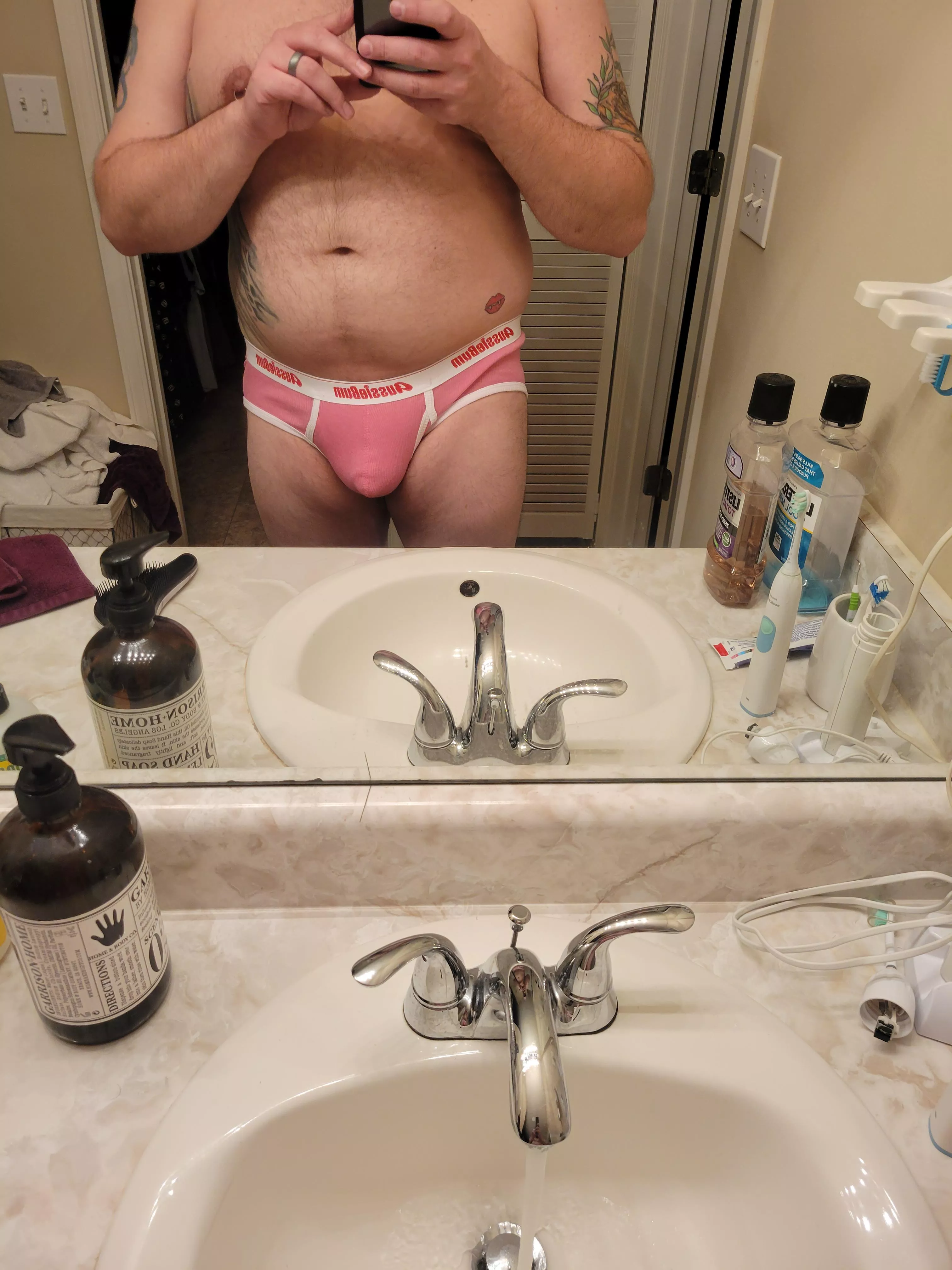 Classic pink briefs today