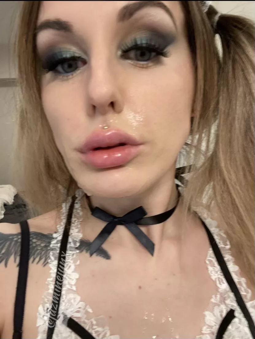 Clean me up or blow another load on my slut face?!