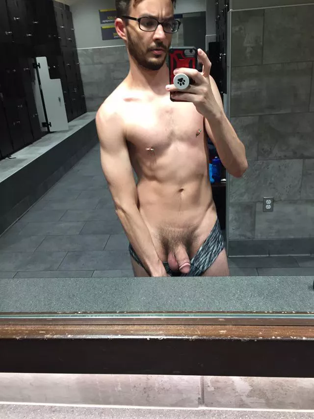 Cock out at the gym