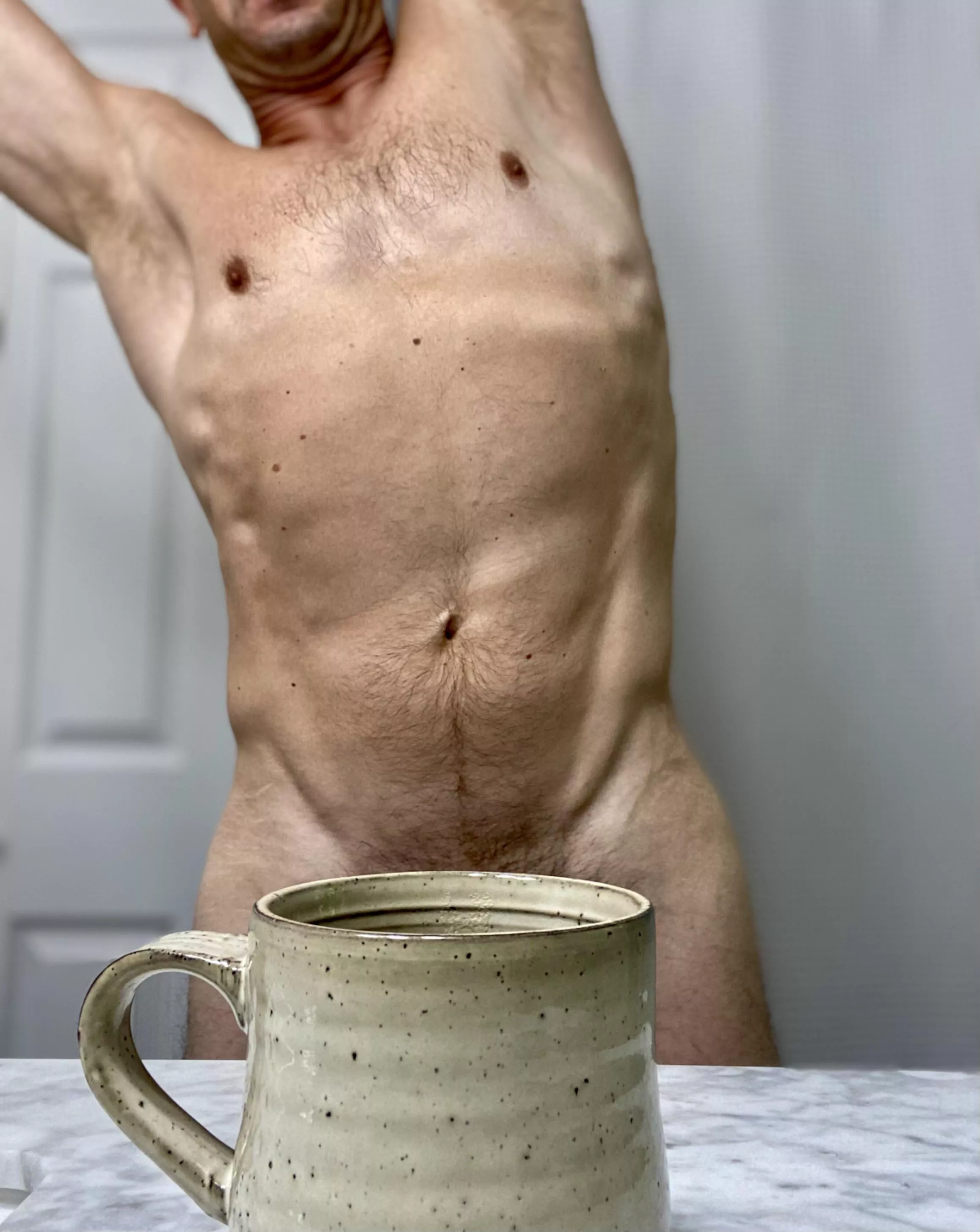 Coffee and a few good stretches are essentials for my morning.