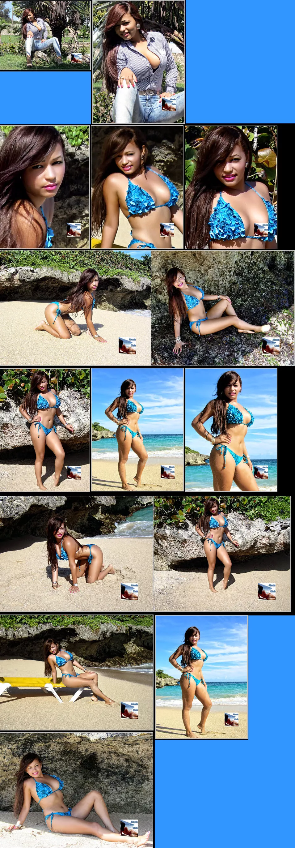 collage of hot dominican whore in bikini