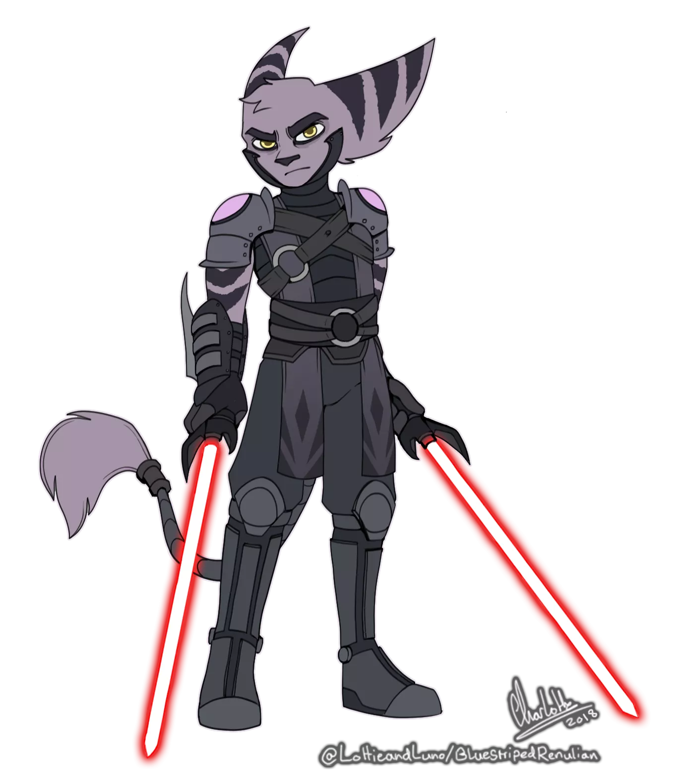 Commission for a friend on Deviantart, they asked me to draw their Lombax character as a Sith apprentice. This is a tad old but I felt like sharing :)