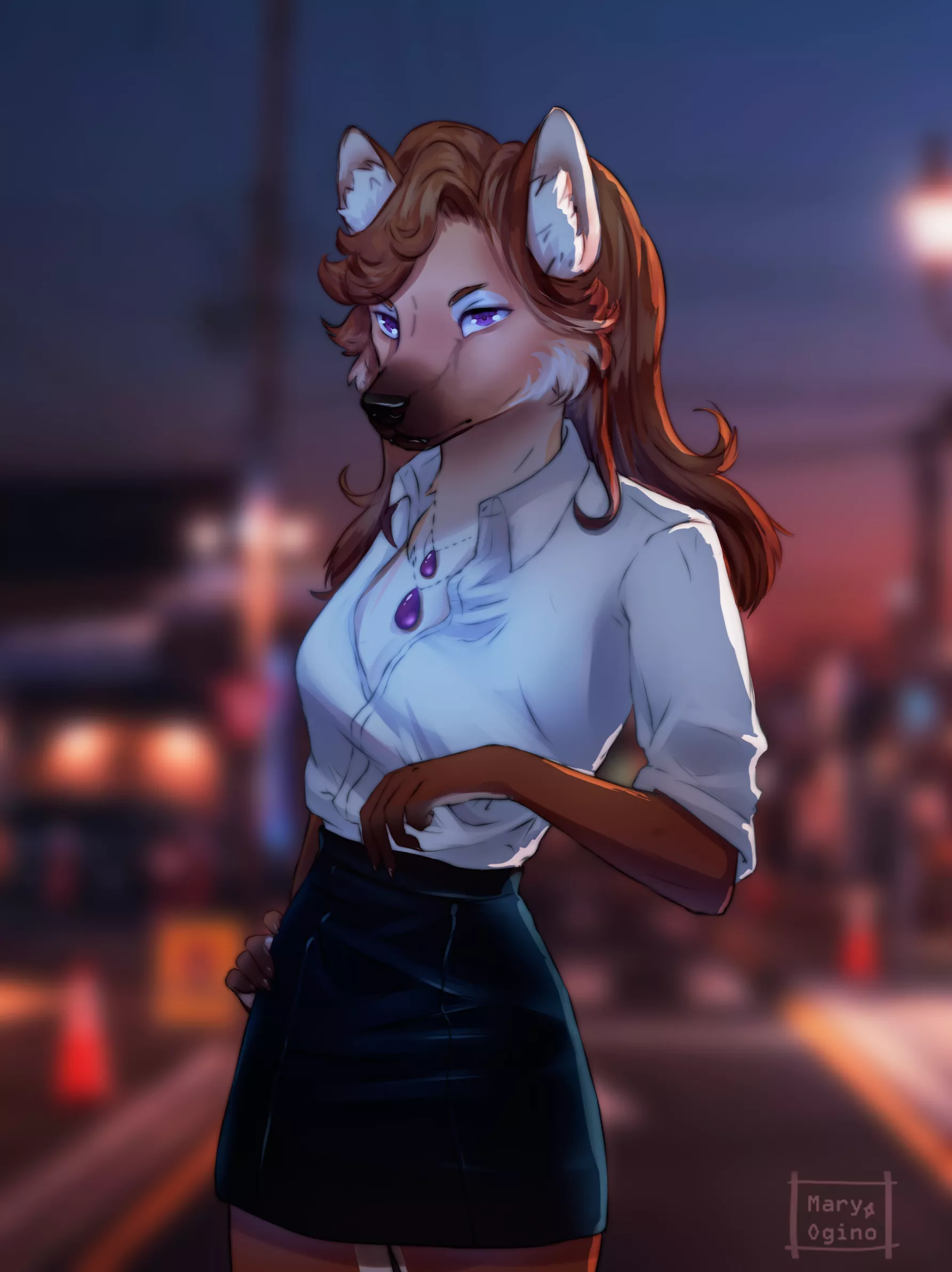 Commission i made recently. Maned wolf girl ❣️ (art by me: @ogino_mary on twitter)