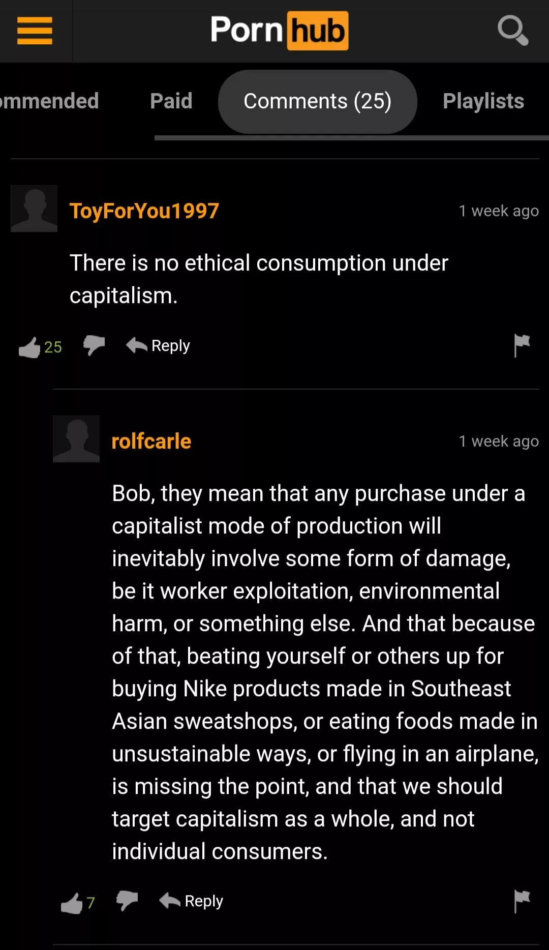 Comrades in the comments