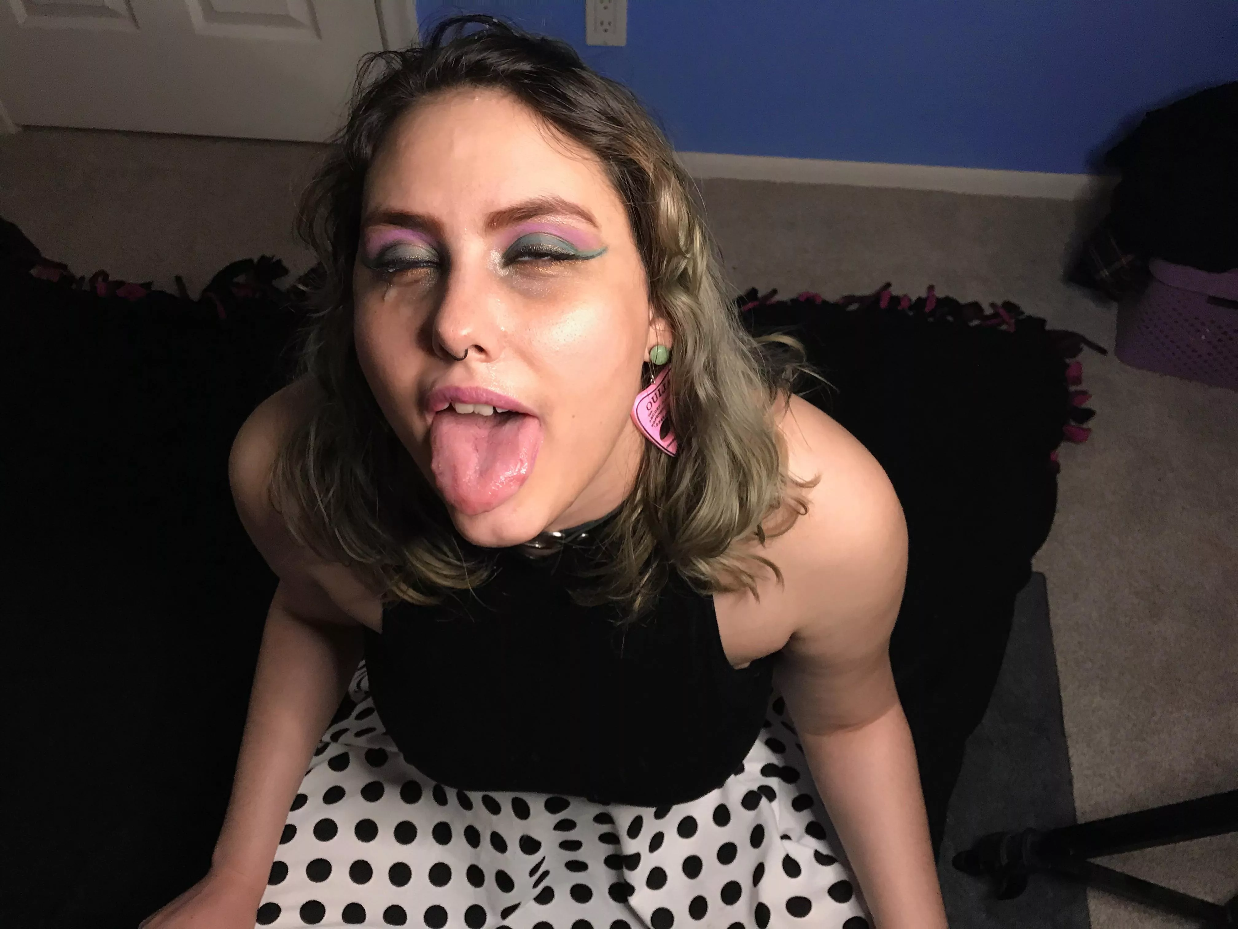 Covered in spit and cum ♡