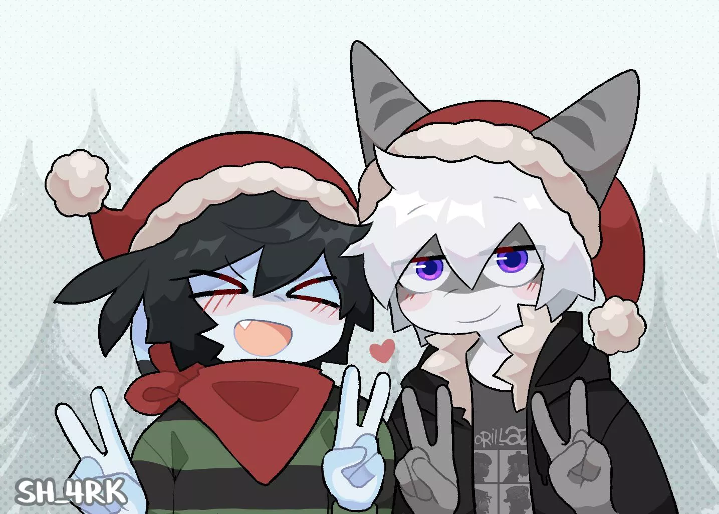 Cozy winter sharks (Artist - @SH_4RK)