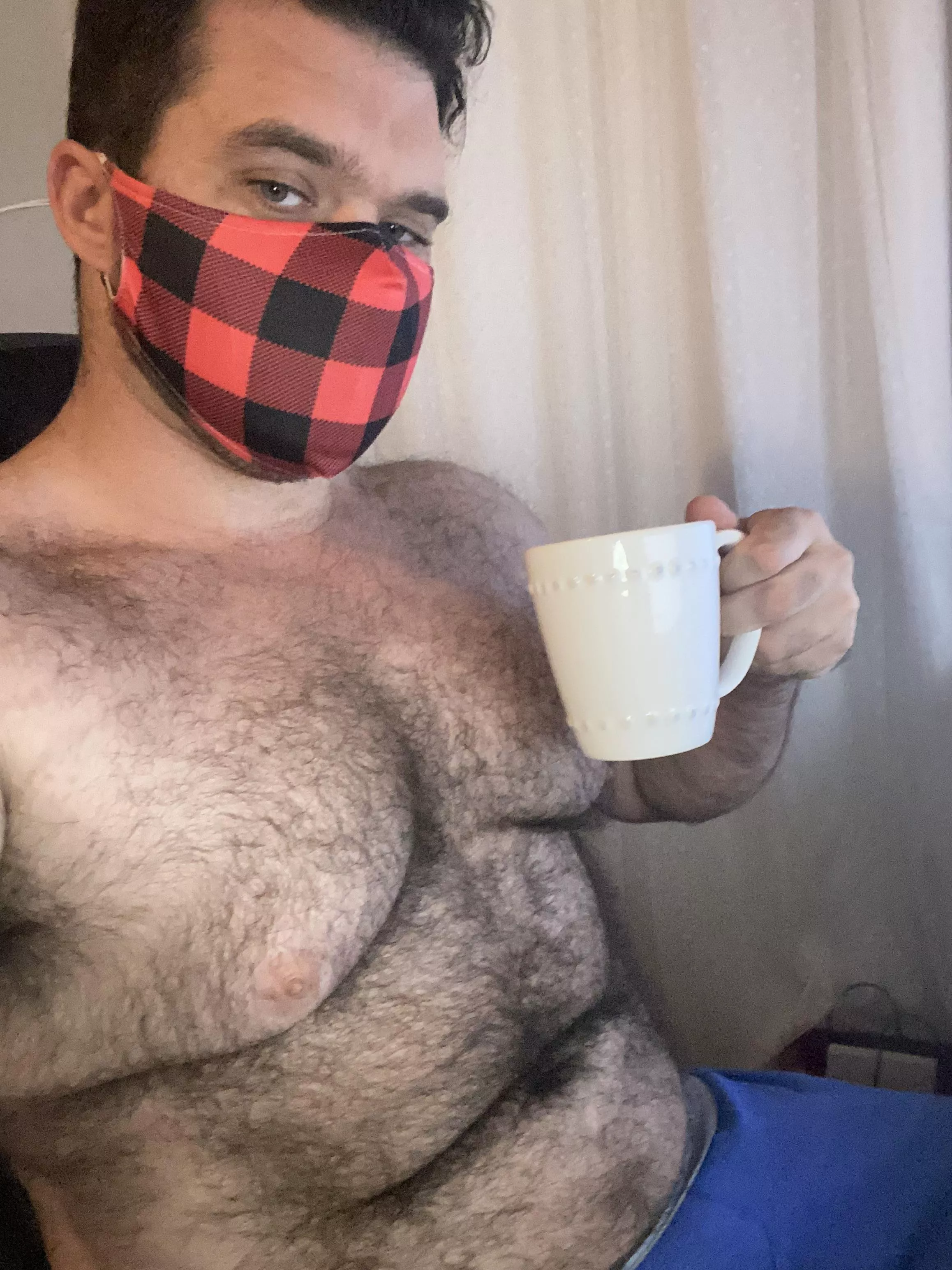 Cum and grab a cup with the hairy lumberjack