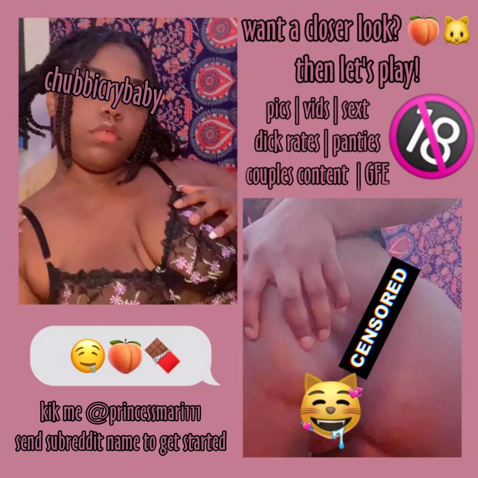 cum play with this chubby babe, bigger is better😋 | 💦[GFE] [sext] [rate] custom/premade [pic] [vid] panties [fet]ish friendly💦, i do show face ✨kik me @princessmari111