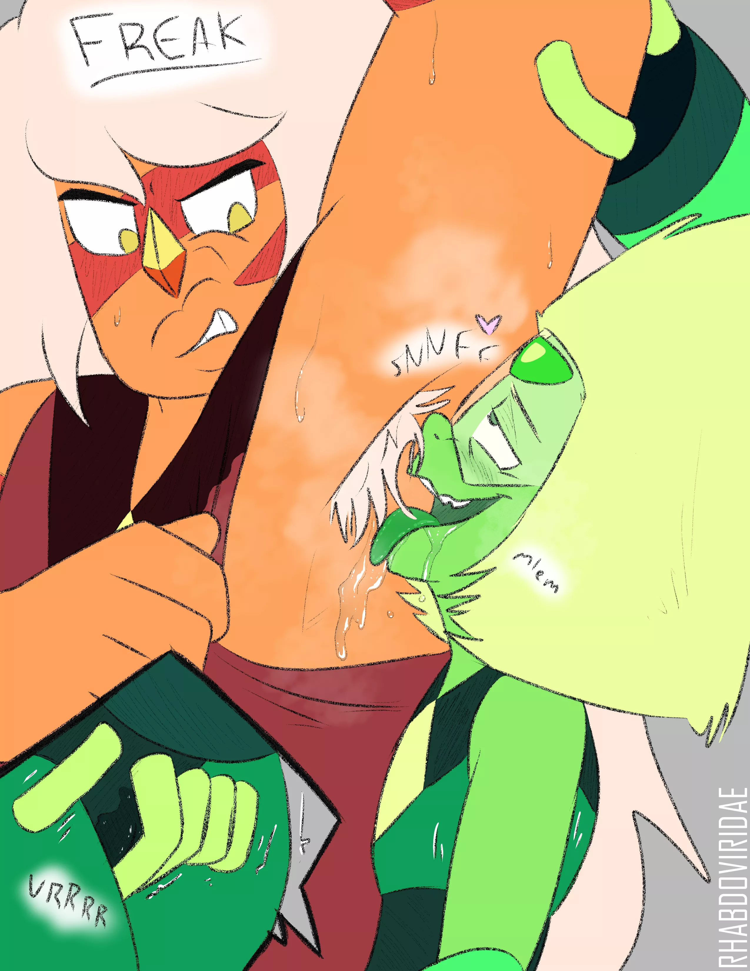 CW: musk/sweat Peridot worships Jaspers armpits