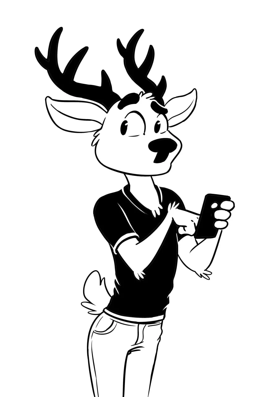 Deer boy commission WIP. By me (@NikRaccoom)