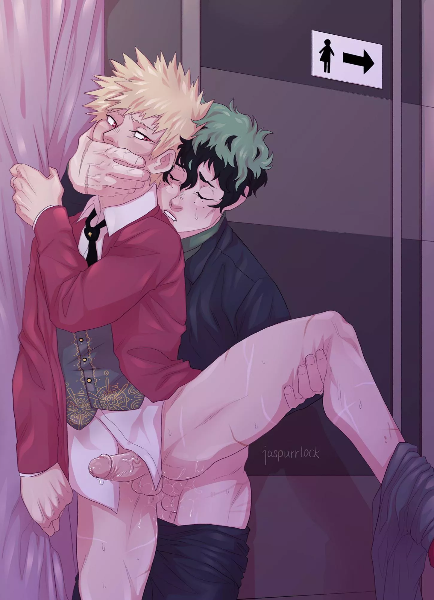 Deku and Bakugou take a break from the prom