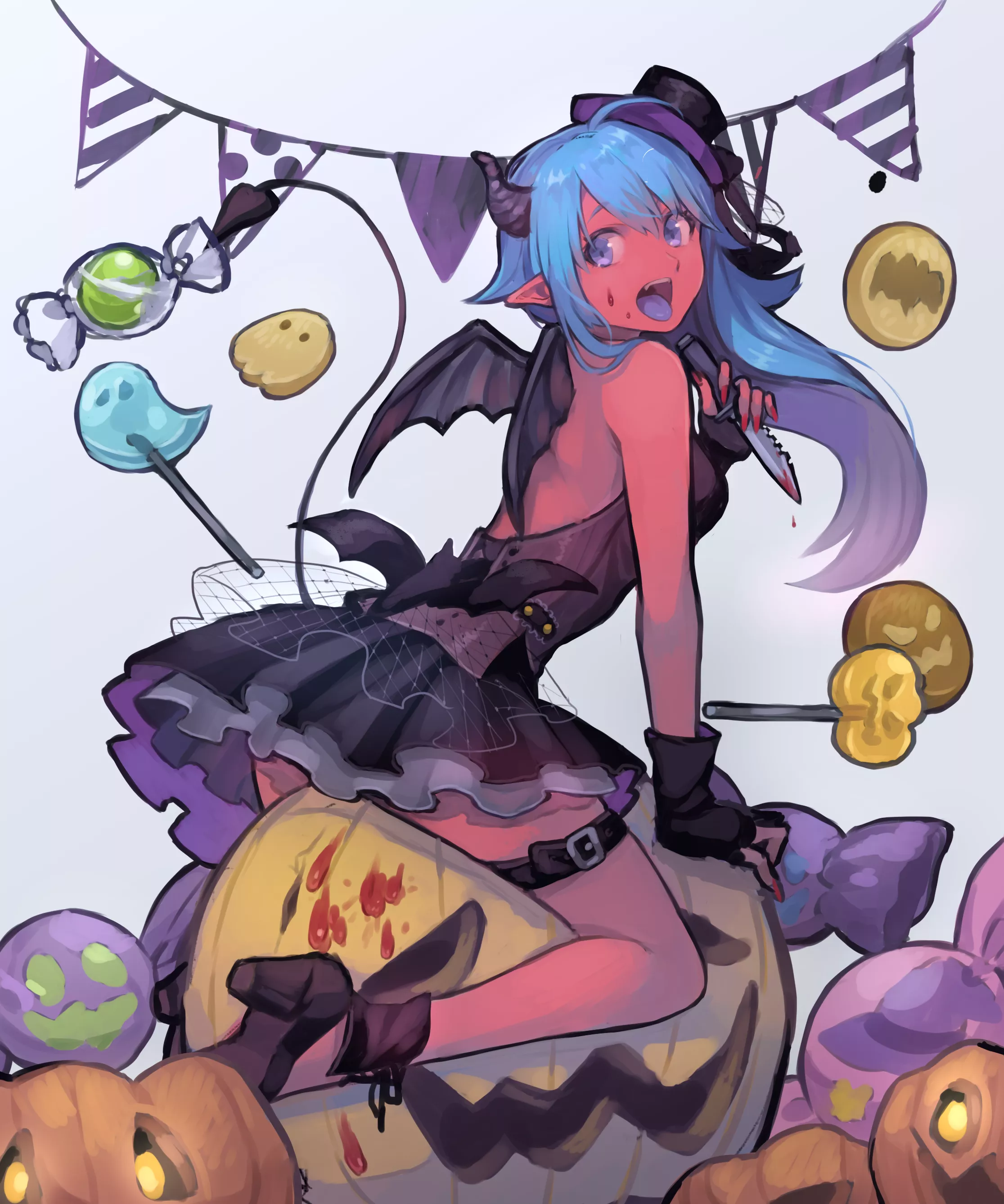 Demon girl in the Halloween spirit