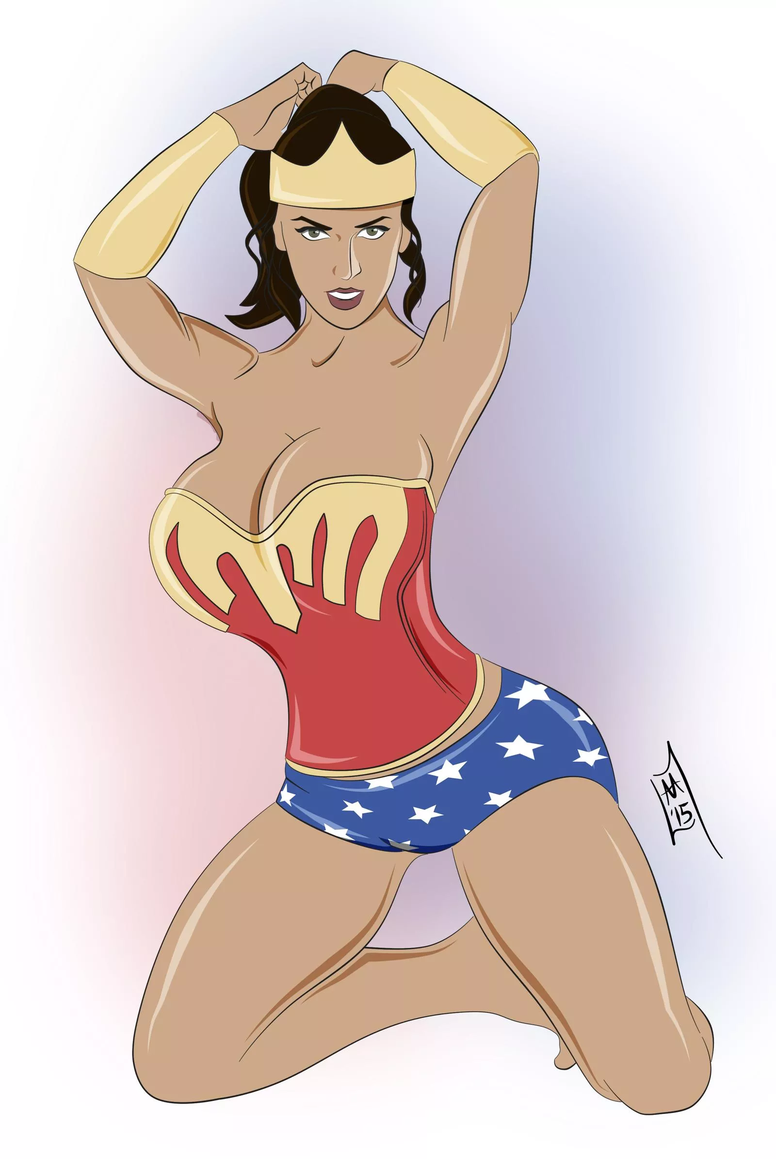 Denise Milani as Wonder Woman by Chancero