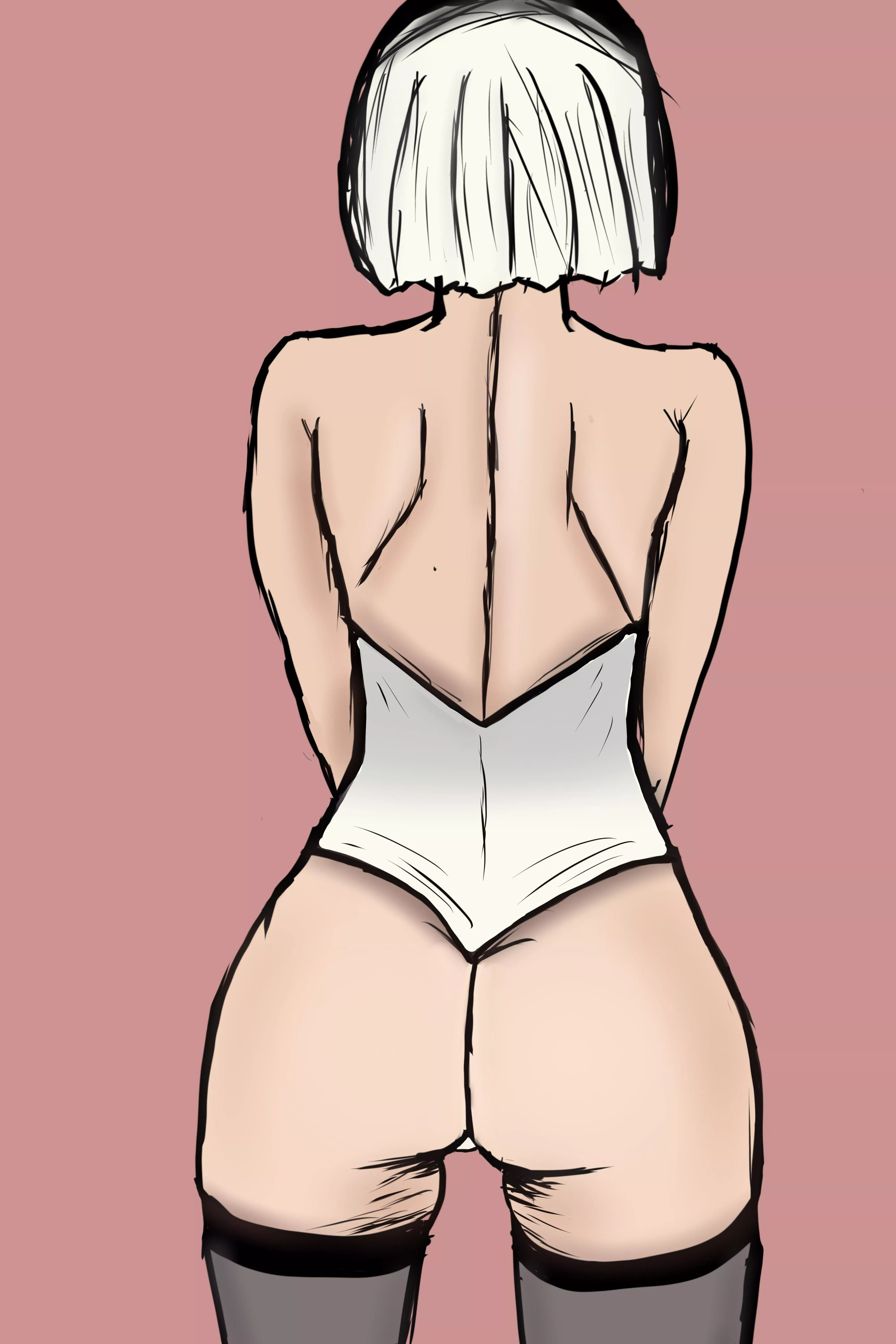 Did a quick sketch of 2B from behind.