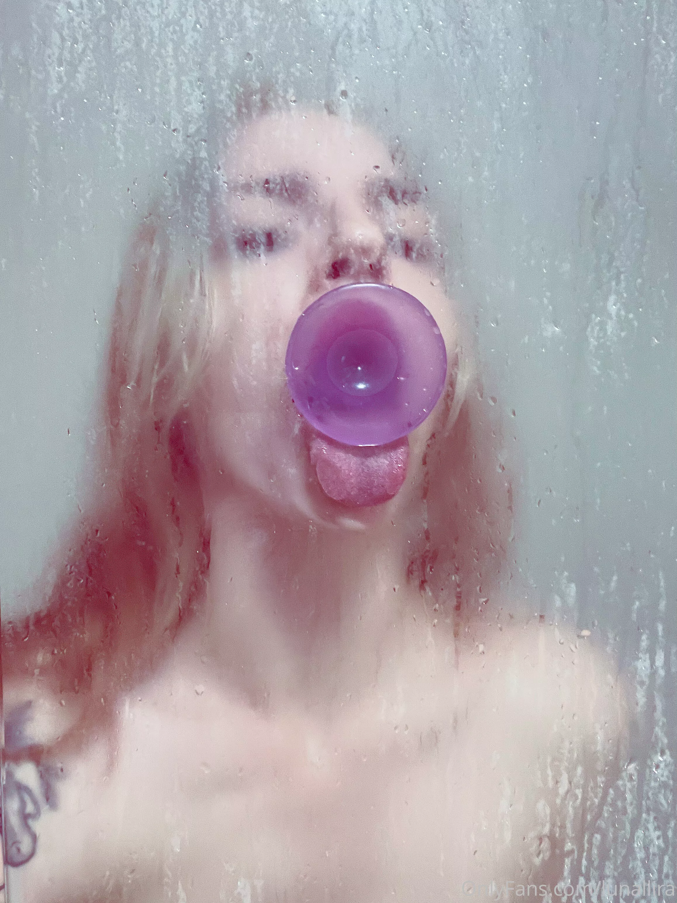 Dildo deepthroat in the shower. This dildo has been in my ass before too