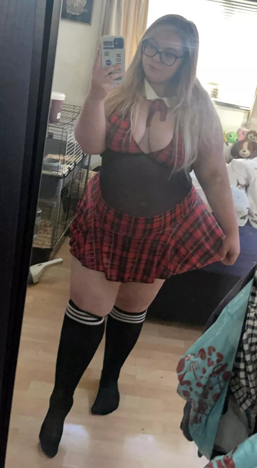 Do you like my school girl outfit and socks?