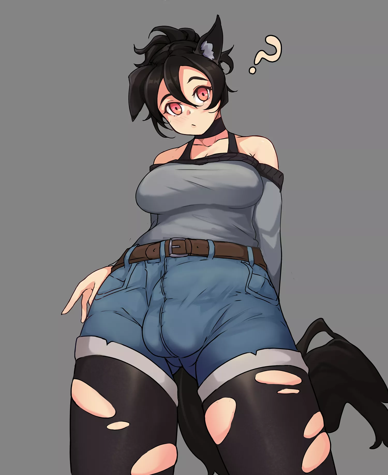 Dog Girl Tight Jean Shorts (Todding) [Original]