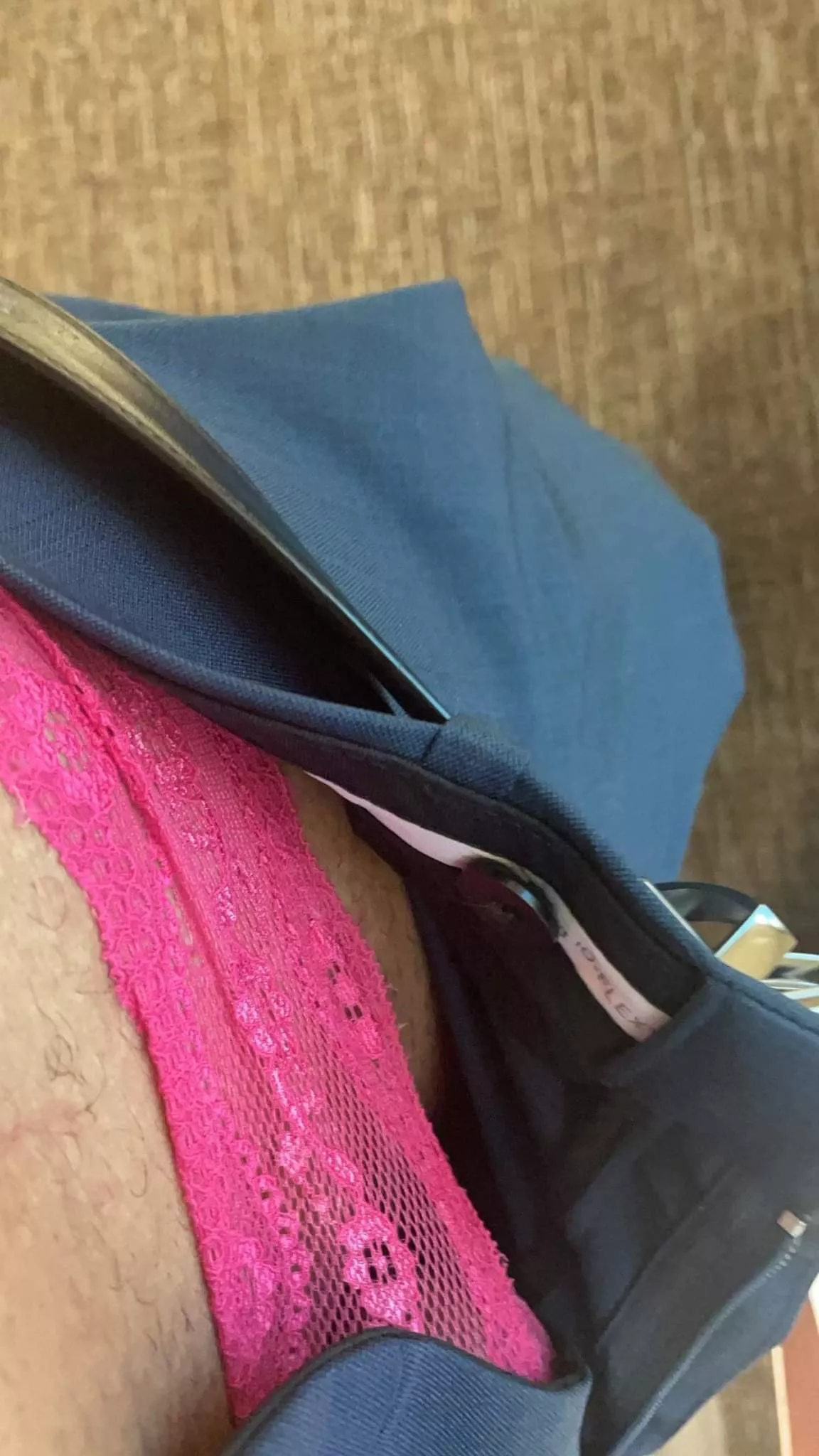 [Domme] My little bitch paypig is a big shot lawyer. I made him wear a lacy pink thong to work today.