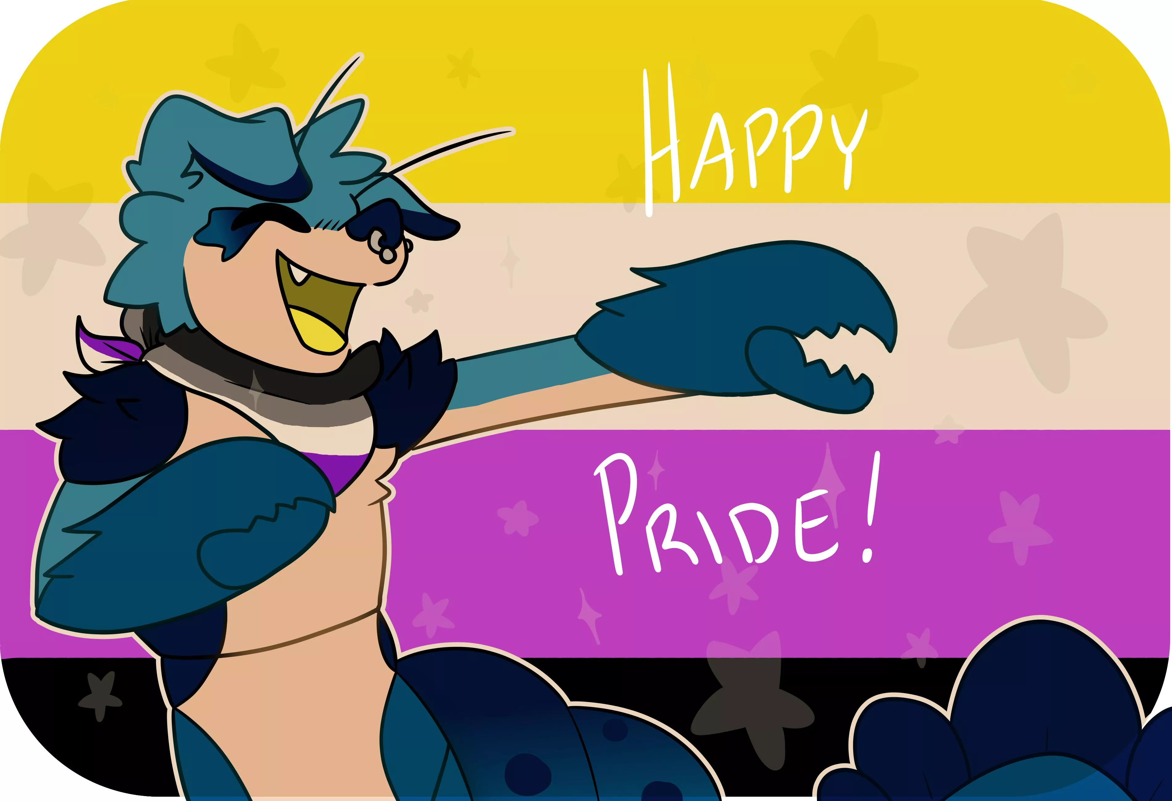 don’t think i ever posted this- i drew this for pride this year! (feat. lobbadogga)