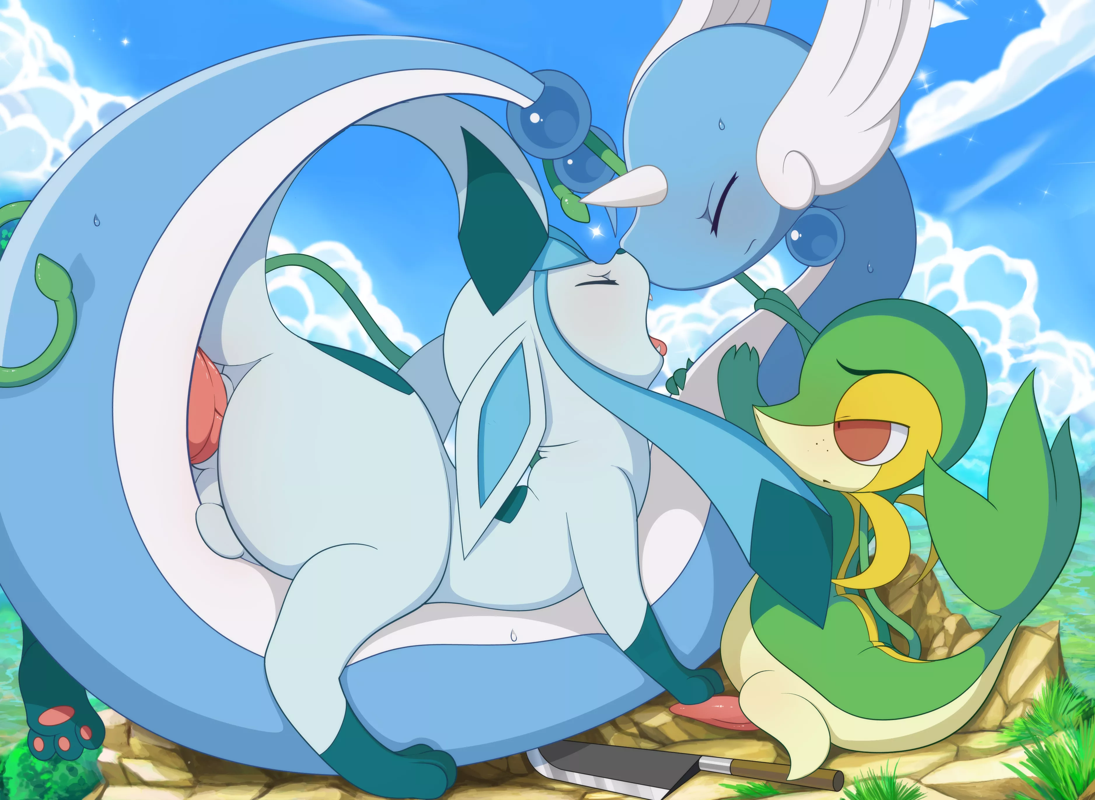 Dragonair, Glaceon and Snivy [MMM](tricksta)