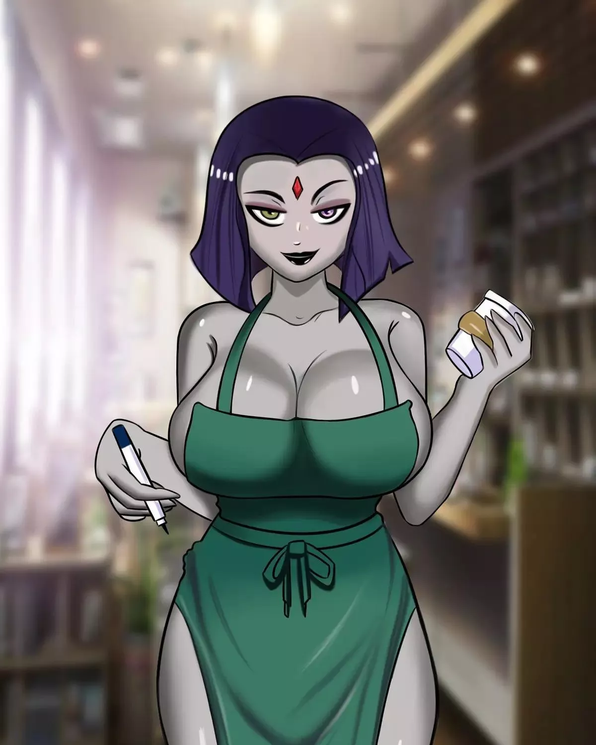 Drew Raven as a sexy a barista (Srinjoy Ganguly)