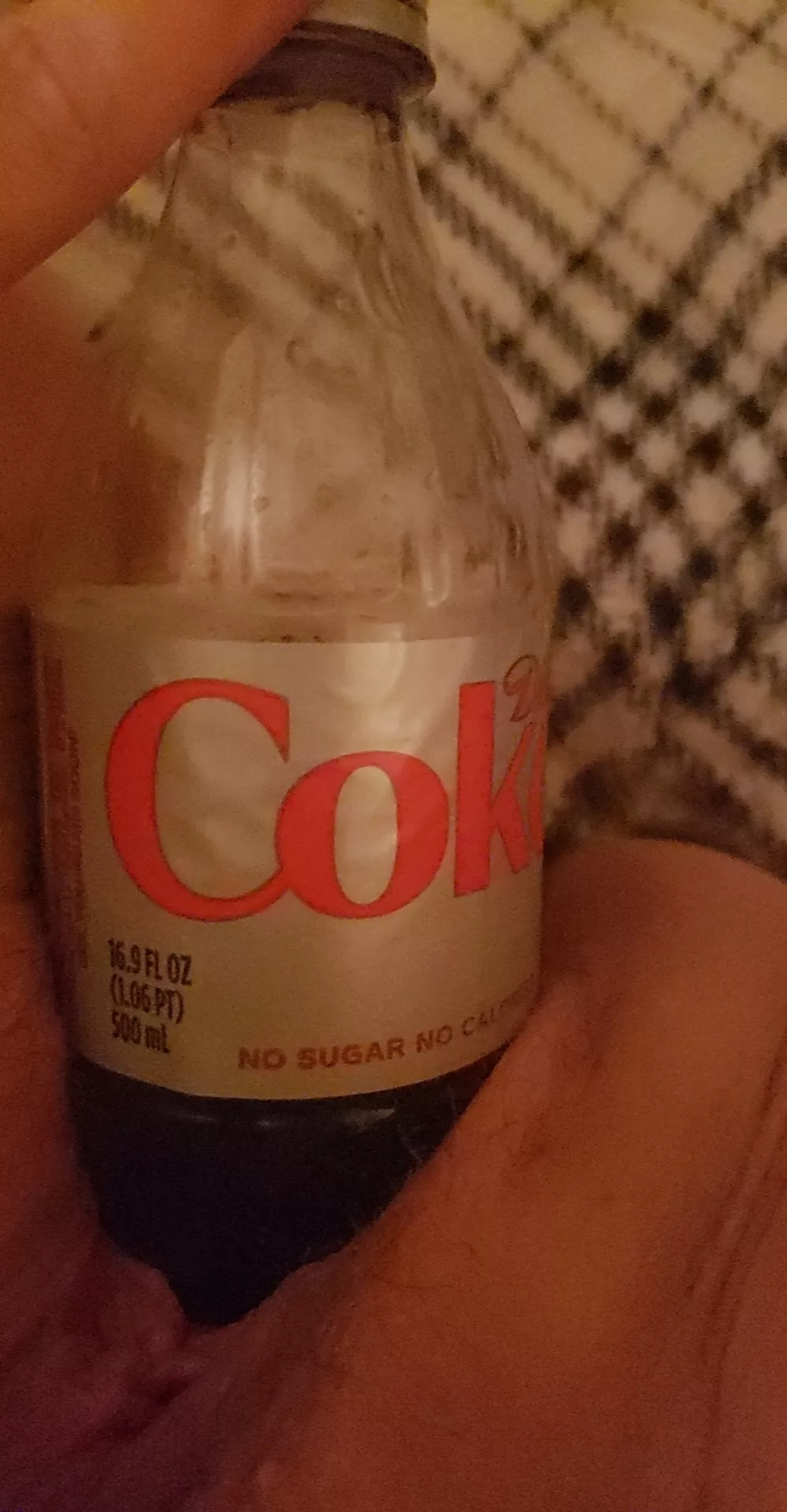 Drinking a nice cold Diet Coke and got horny....smaller bottle but still feels so good, being cold. Horniest week is a week after period. I want everything inside of me!