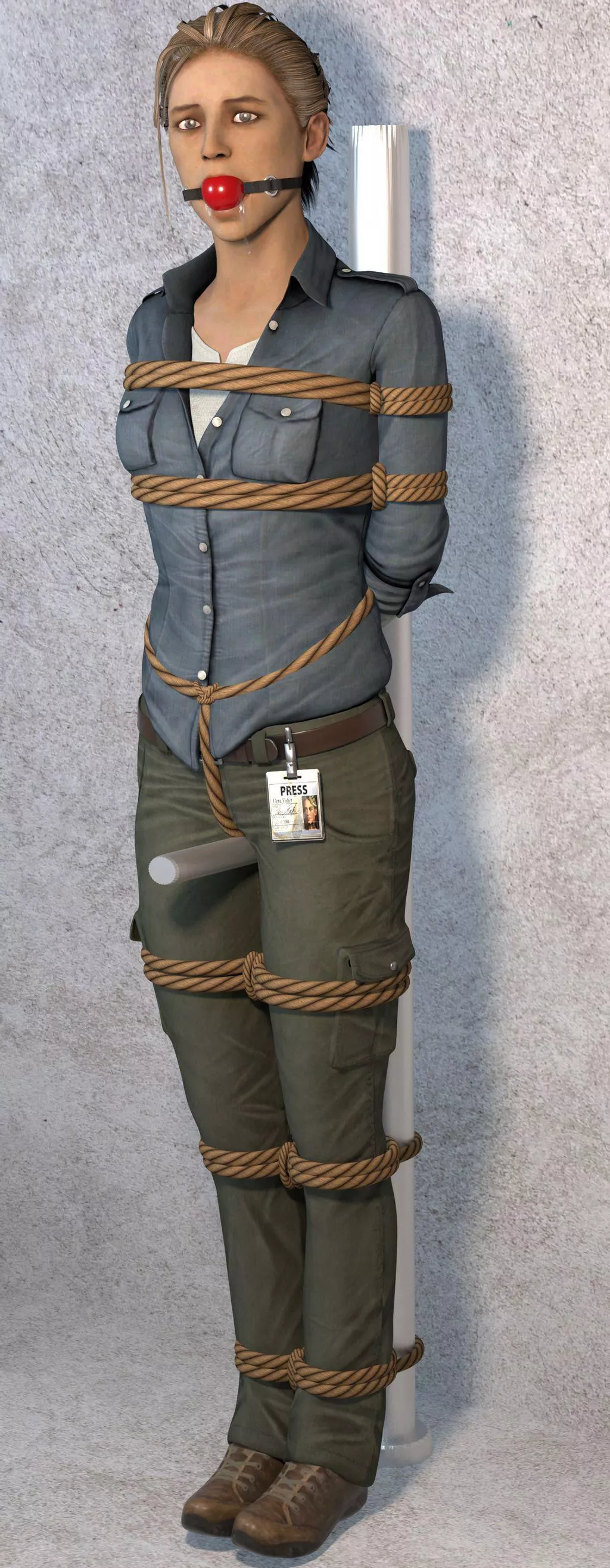 Elena Fisher tied up and ball gagged (VideoGameBondage) [Uncharted]