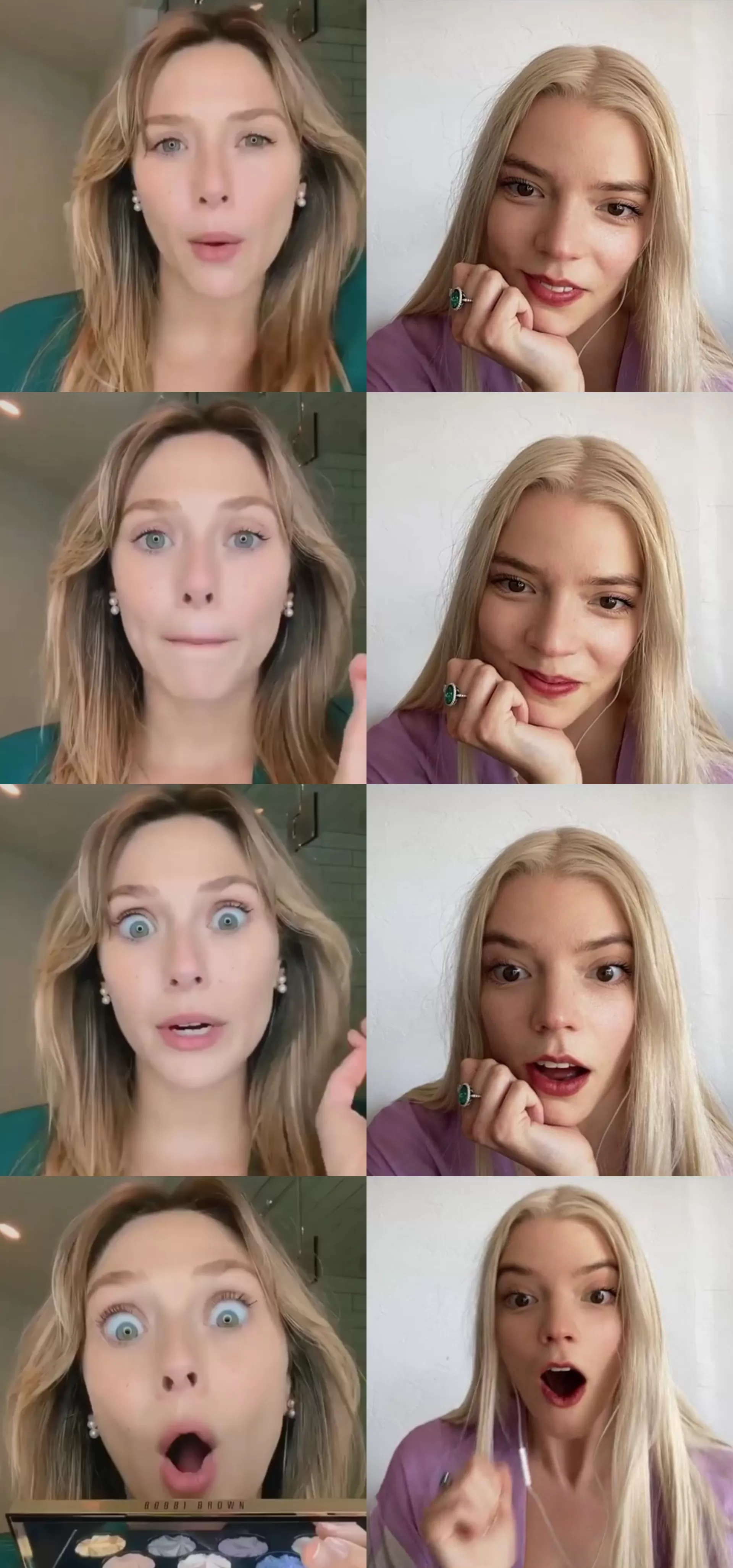 Elizabeth Olsen and Anya Taylor-Joy reacting to the 4 stages of your massive erection