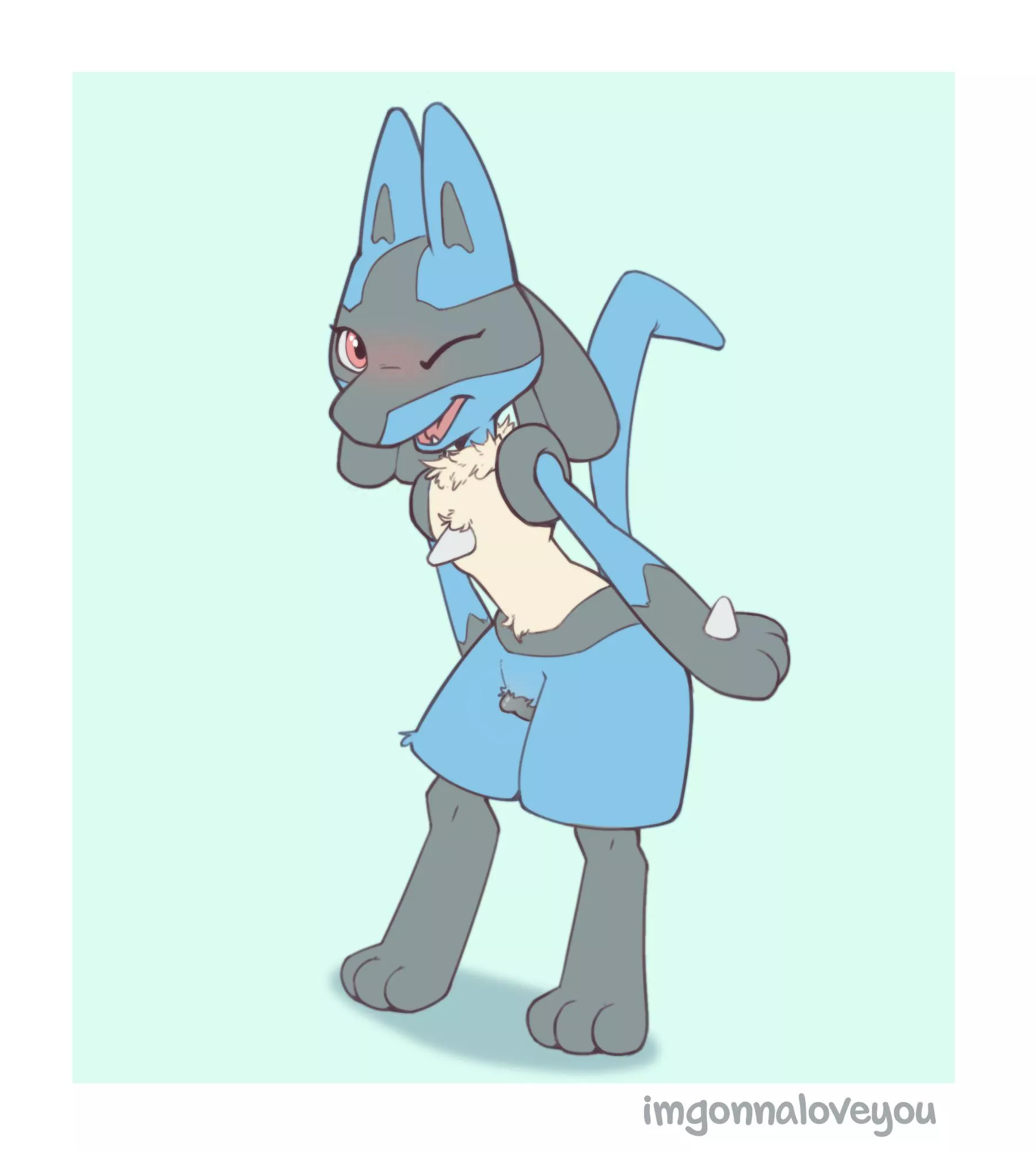 Embarrassed Lucario [F] (imgonnaloveyou)