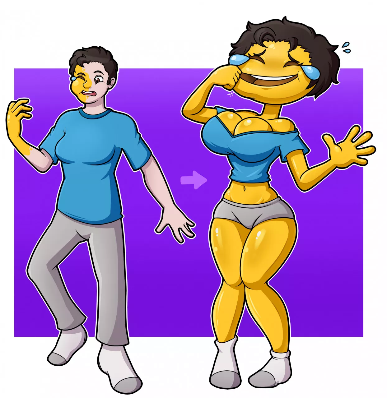 Emoji TF [Human -> Anthro ðŸ˜‚] by Cloney